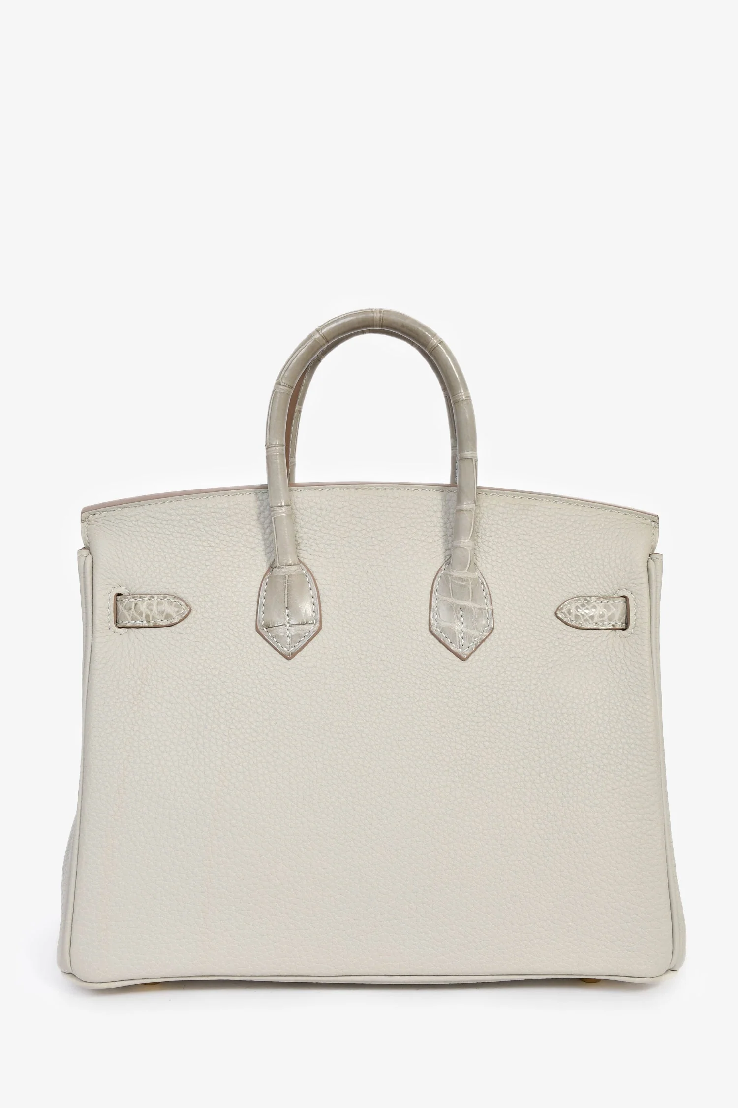 Hermès 2023 Pearl Grey Clemence/Alligator Birkin 25 - Image 2