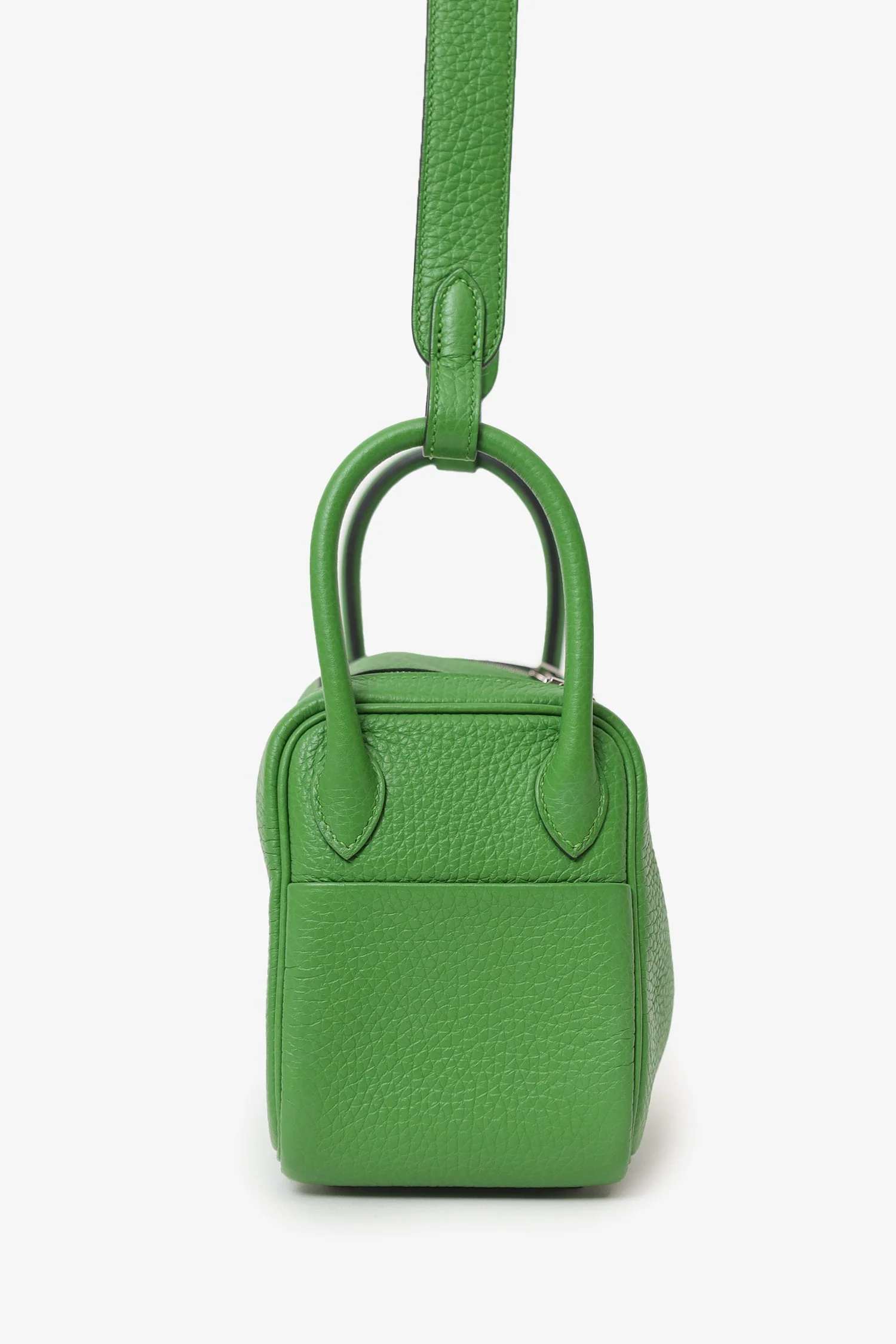Hermès 2024 A9 Vert Yucca Clemence Mini Lindy 20 - Image 4