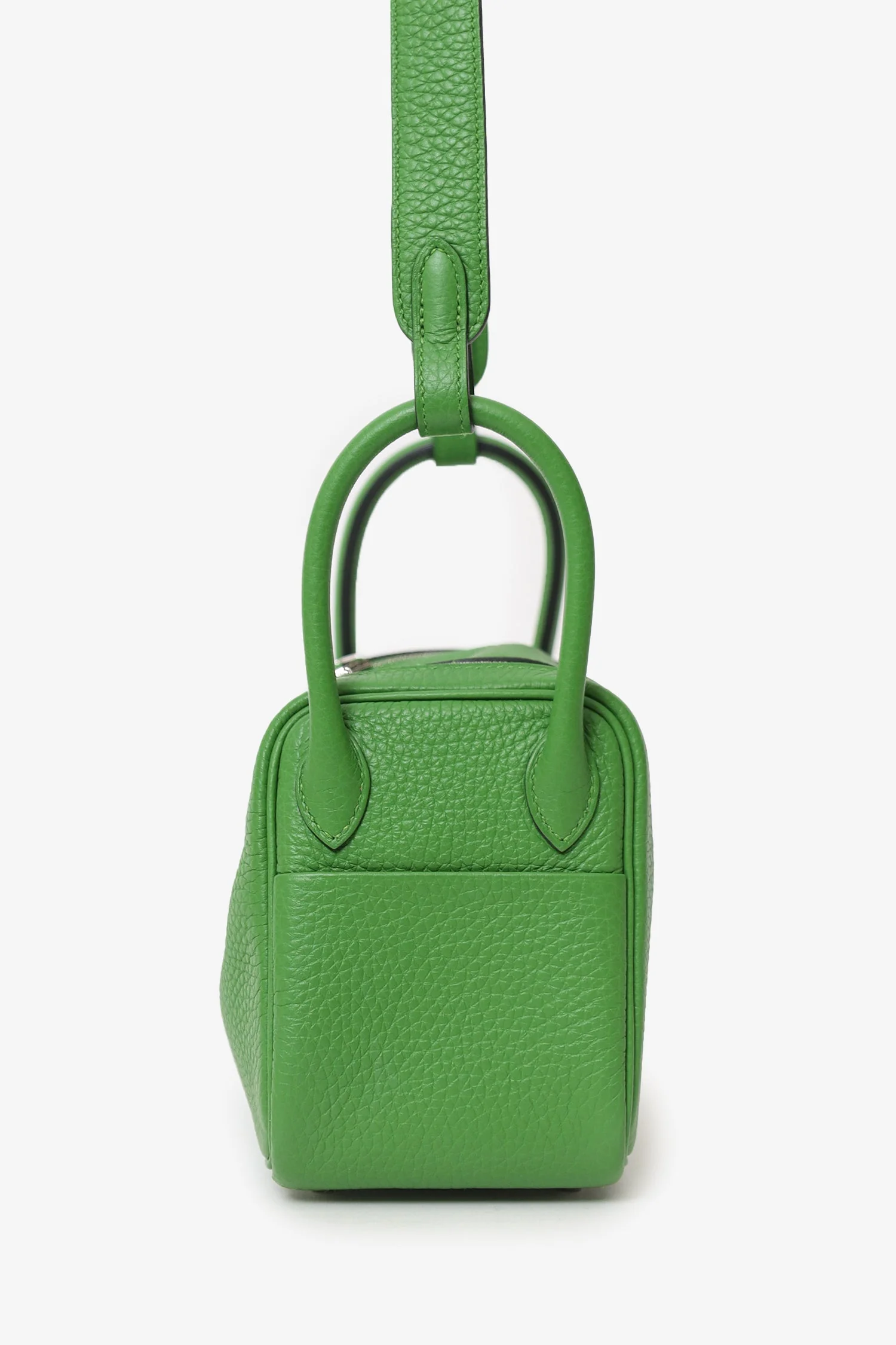 Hermès 2024 A9 Vert Yucca Clemence Mini Lindy 20 - Image 5