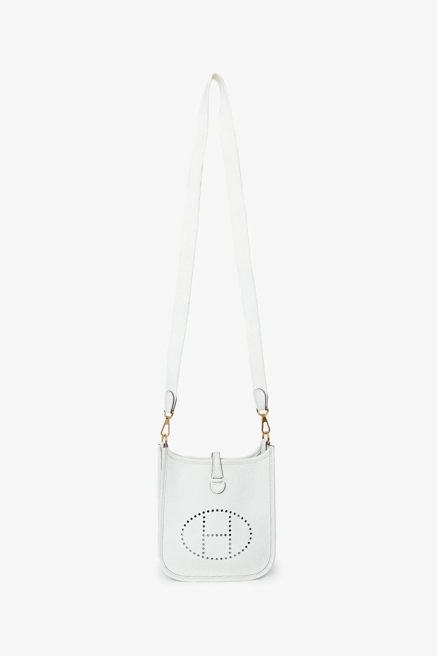 Hermès 2024 Blanc Clemence Leather Evelyne TPM - Image 7