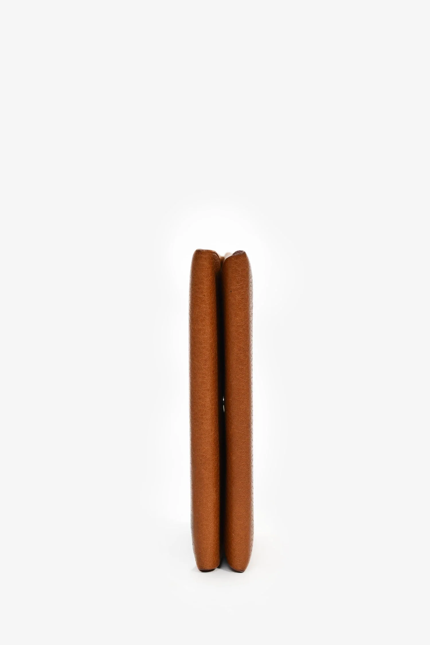 Hermès 2024 Brown Leather Calvi Duo Compact Card Holder - Image 4
