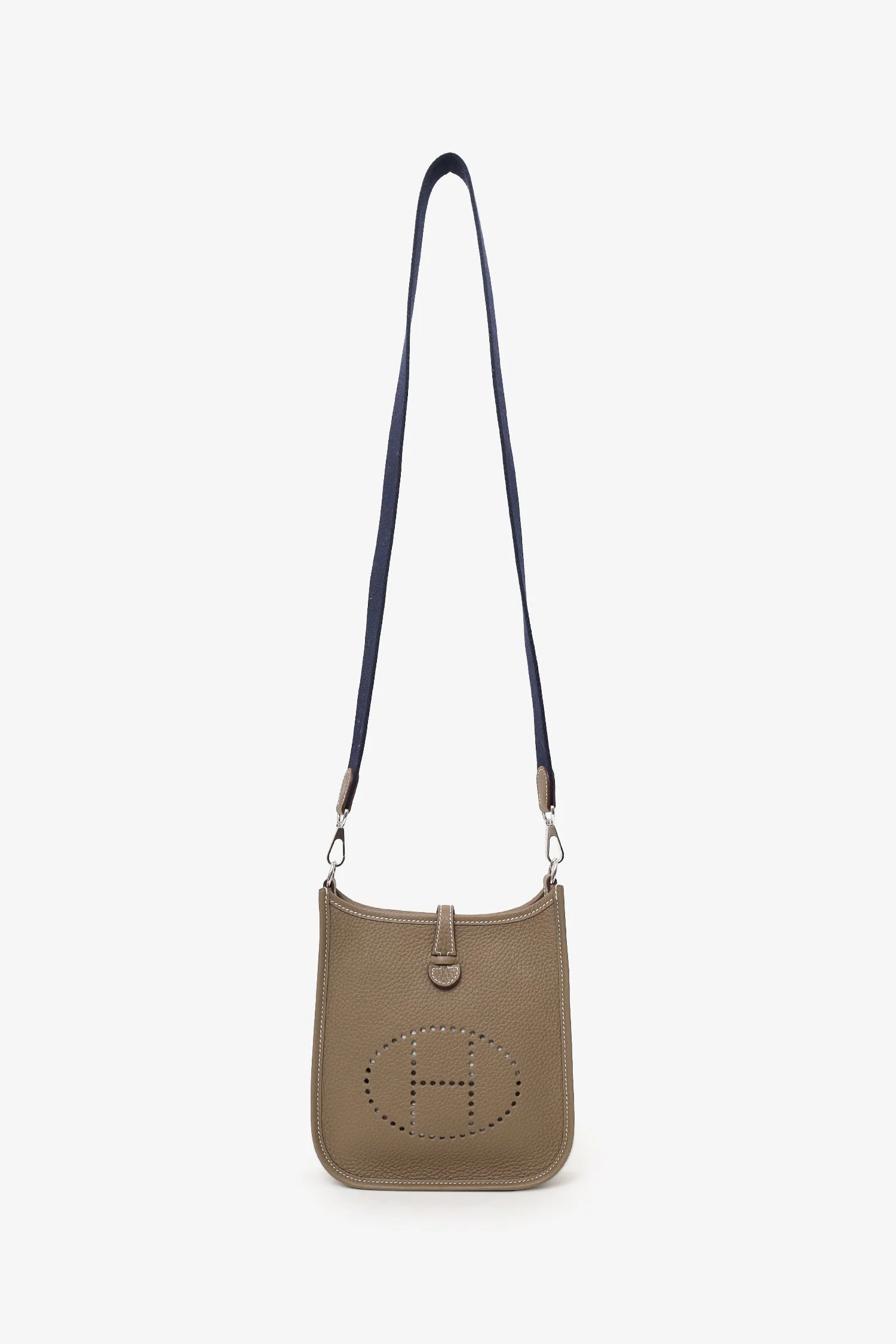 Hermès 2024 Etoupe Clemence Leather Mini Evelyne TPM 16 Crossbody - Image 6