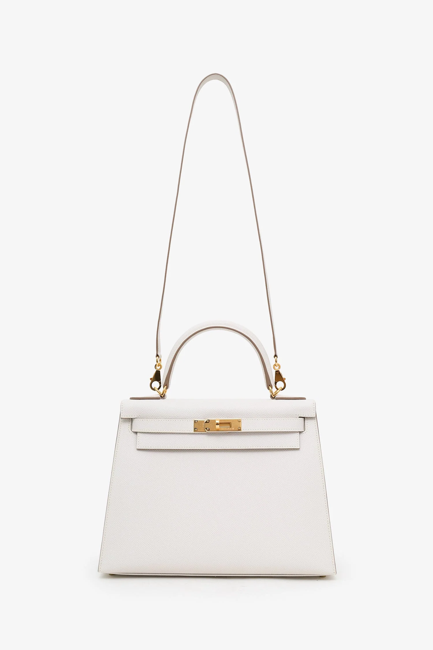 Hermès 2024 Gris Pale Epsom Leather Sellier Kelly 28 With Strap - Image 6