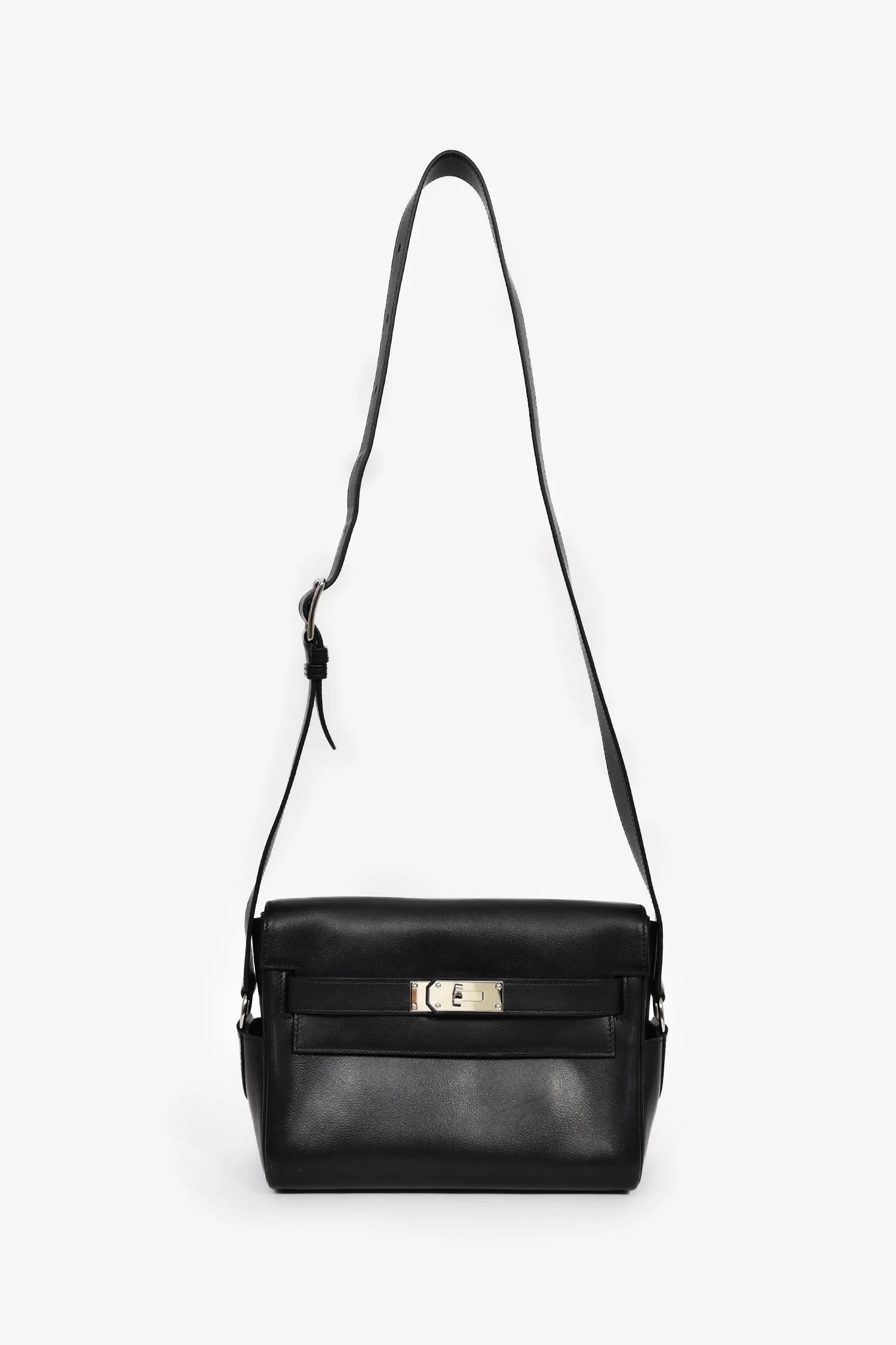 Hermès 2025 Black Leather Kelly PM Messenger Bag - Image 7