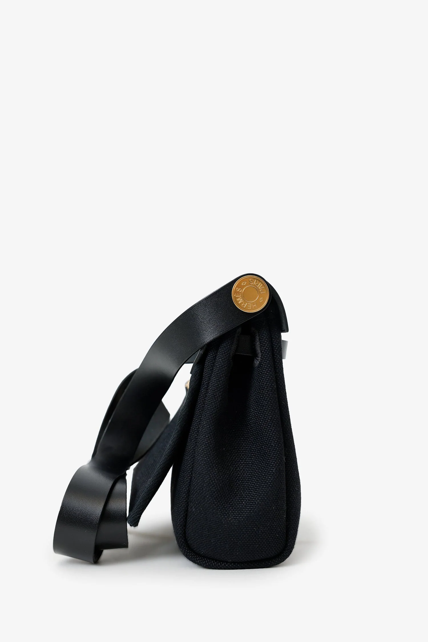 Hermès 2025 Black Toile H Canvas/Fauve Vache Hunter Mini Herbag 20 - Image 3
