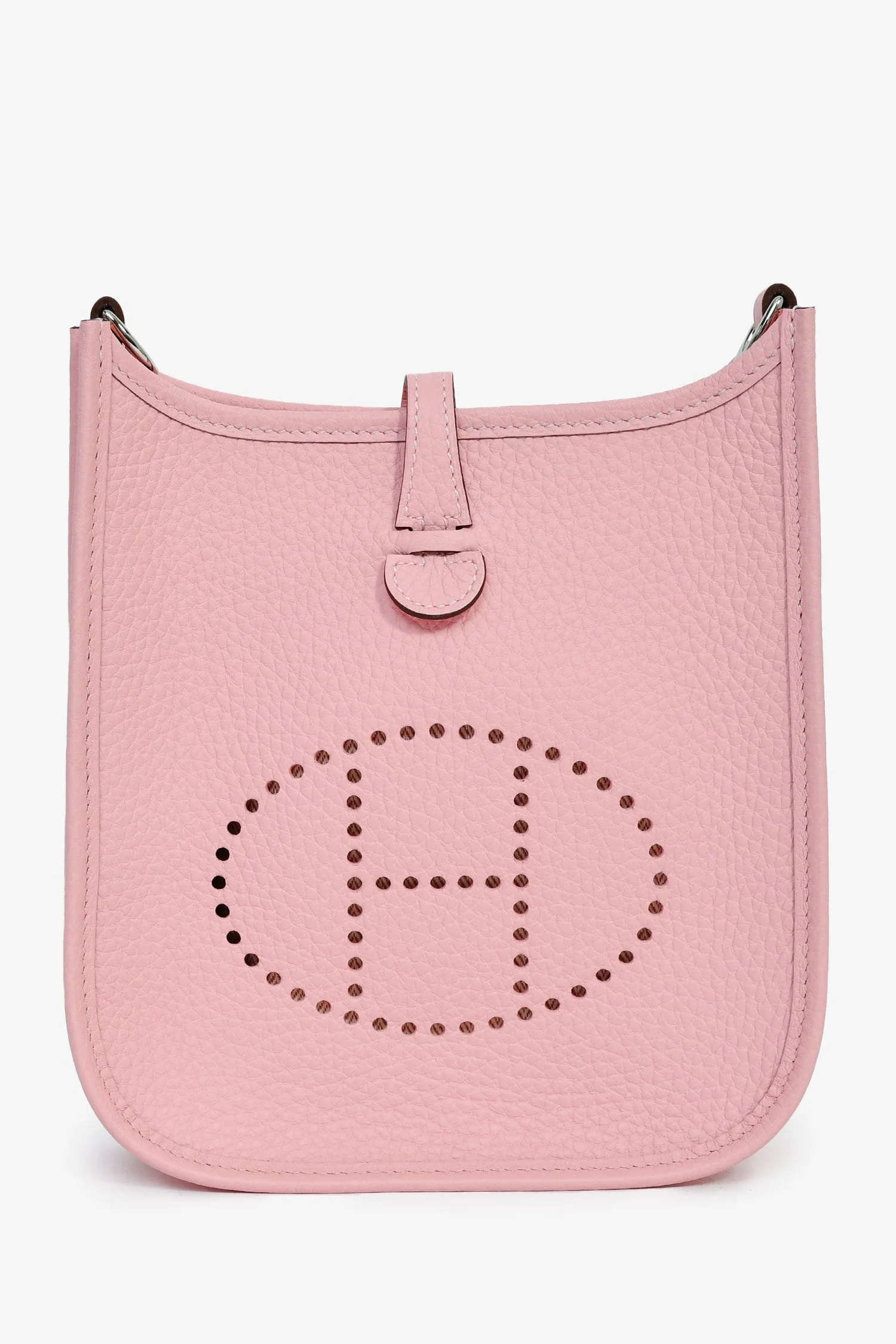 Hermès 2025 Rose Sakura Clemence Leather Evelyne TPM Crossbody