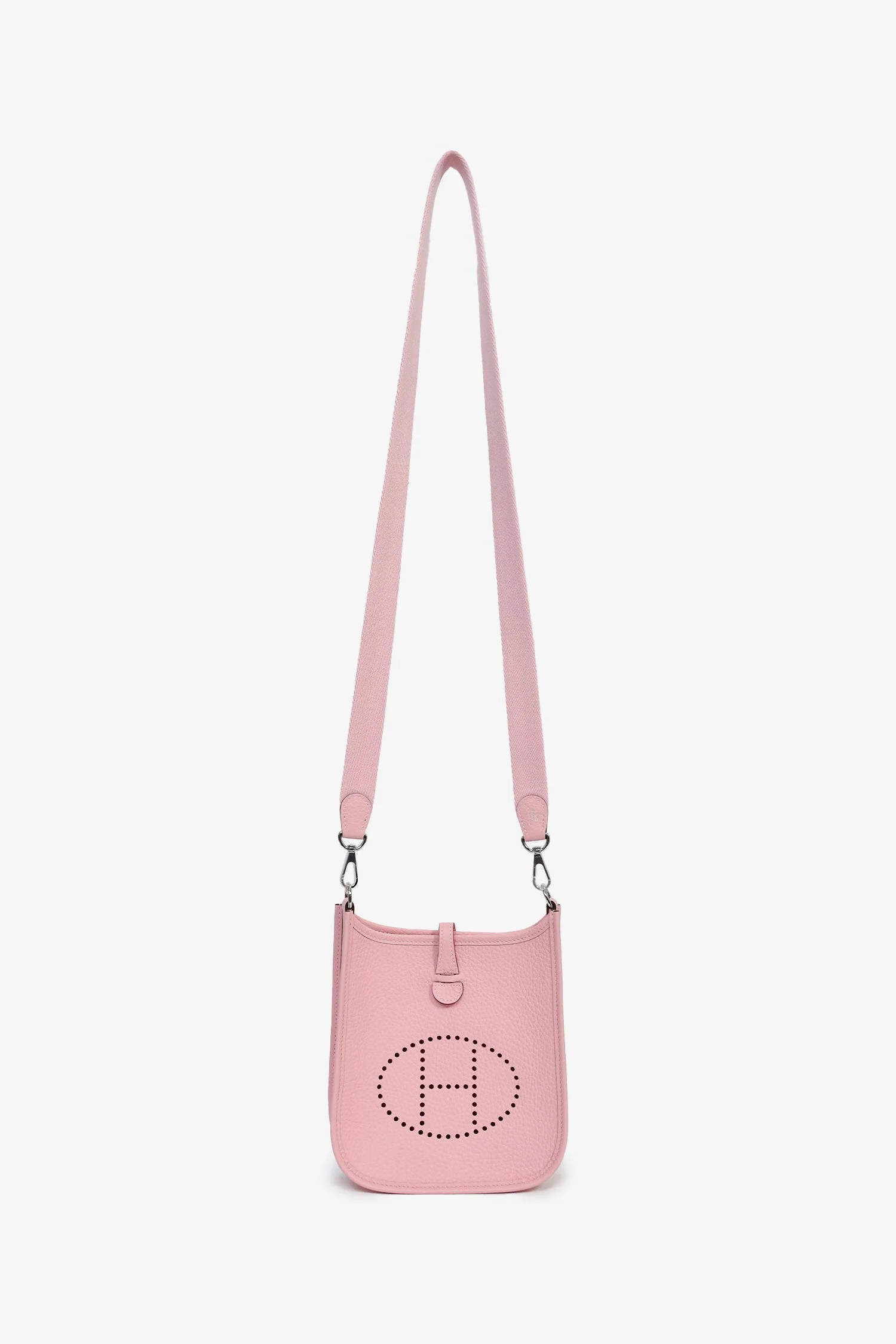 Hermès 2025 Rose Sakura Clemence Leather Evelyne TPM Crossbody - Image 7