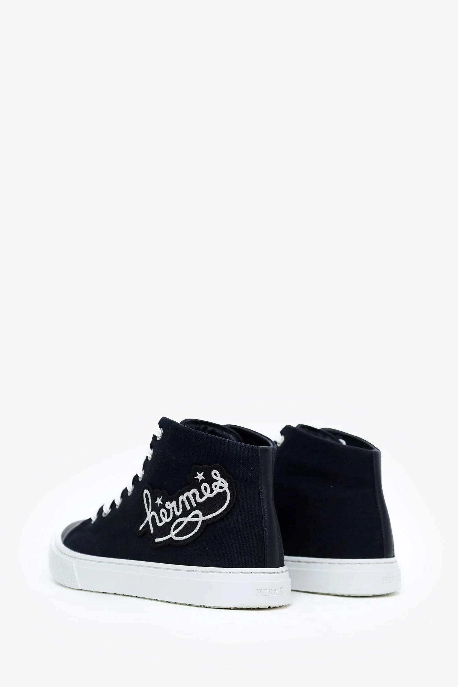 Hermès Black Canvas Illico Toile de Cotón Sneakers Size 37 - Image 4
