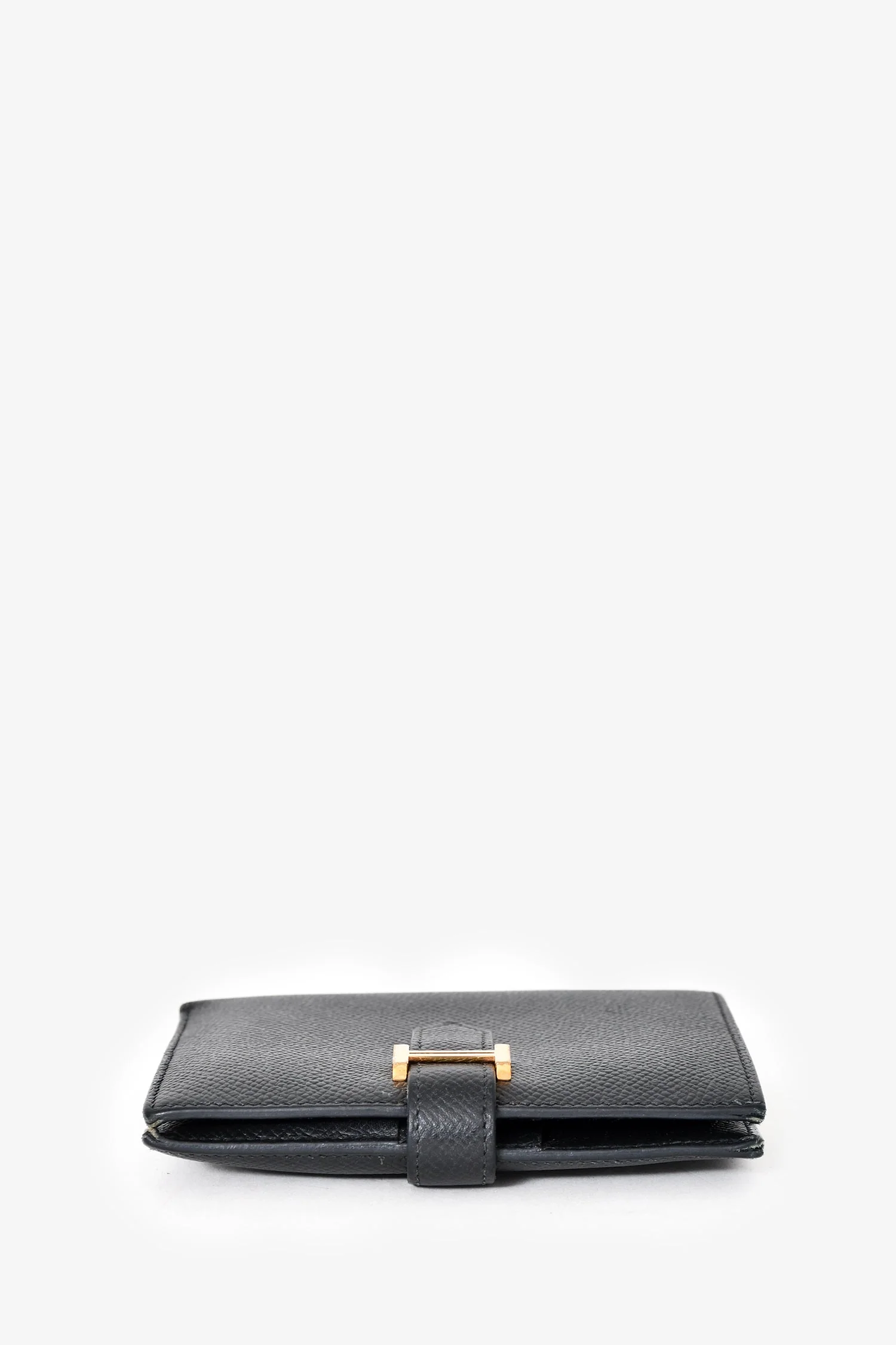 Hermès Black Epsom Leather 'H' Bearn Compact Wallet - Image 5
