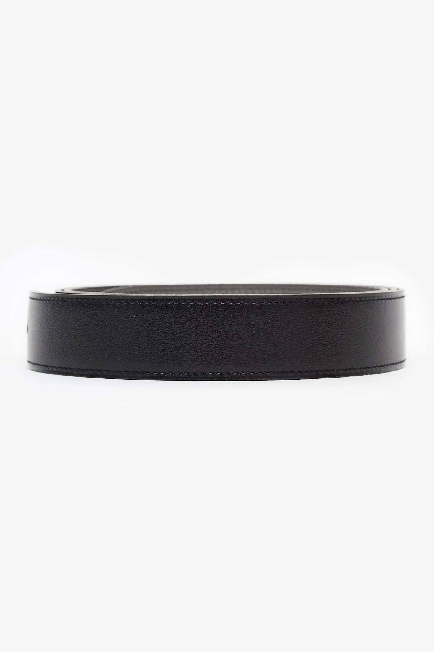Hermès Black/Grey Leather Reversible Belt No Buckle Size 120 - Image 2