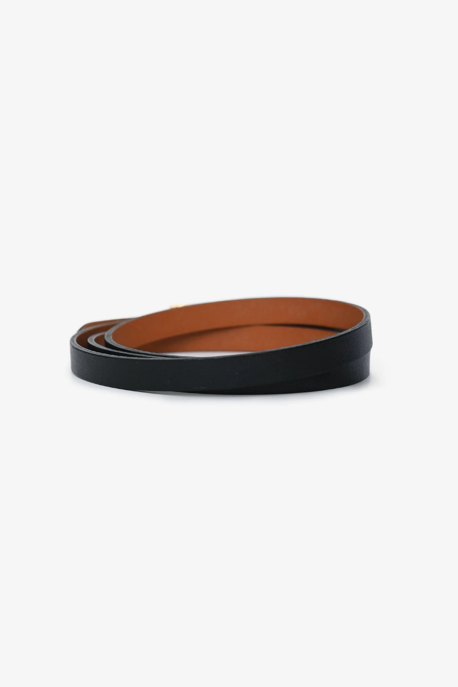 Hermès Black Leather Behapi Double Tour Bracelet - Image 3