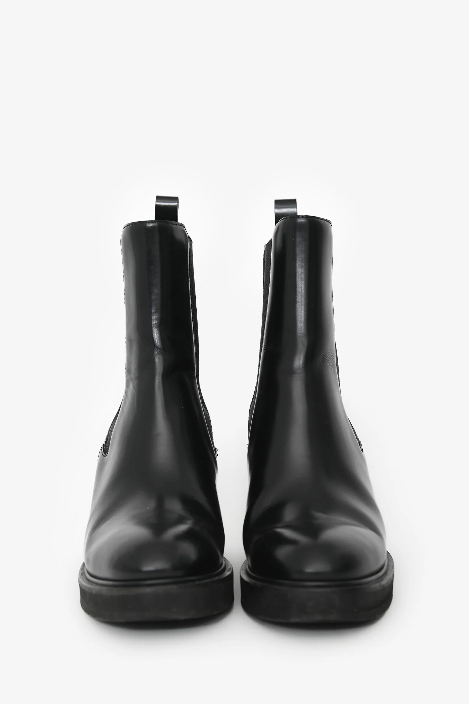 Hermès Black Leather Heeled Boots Size 36 - Image 3