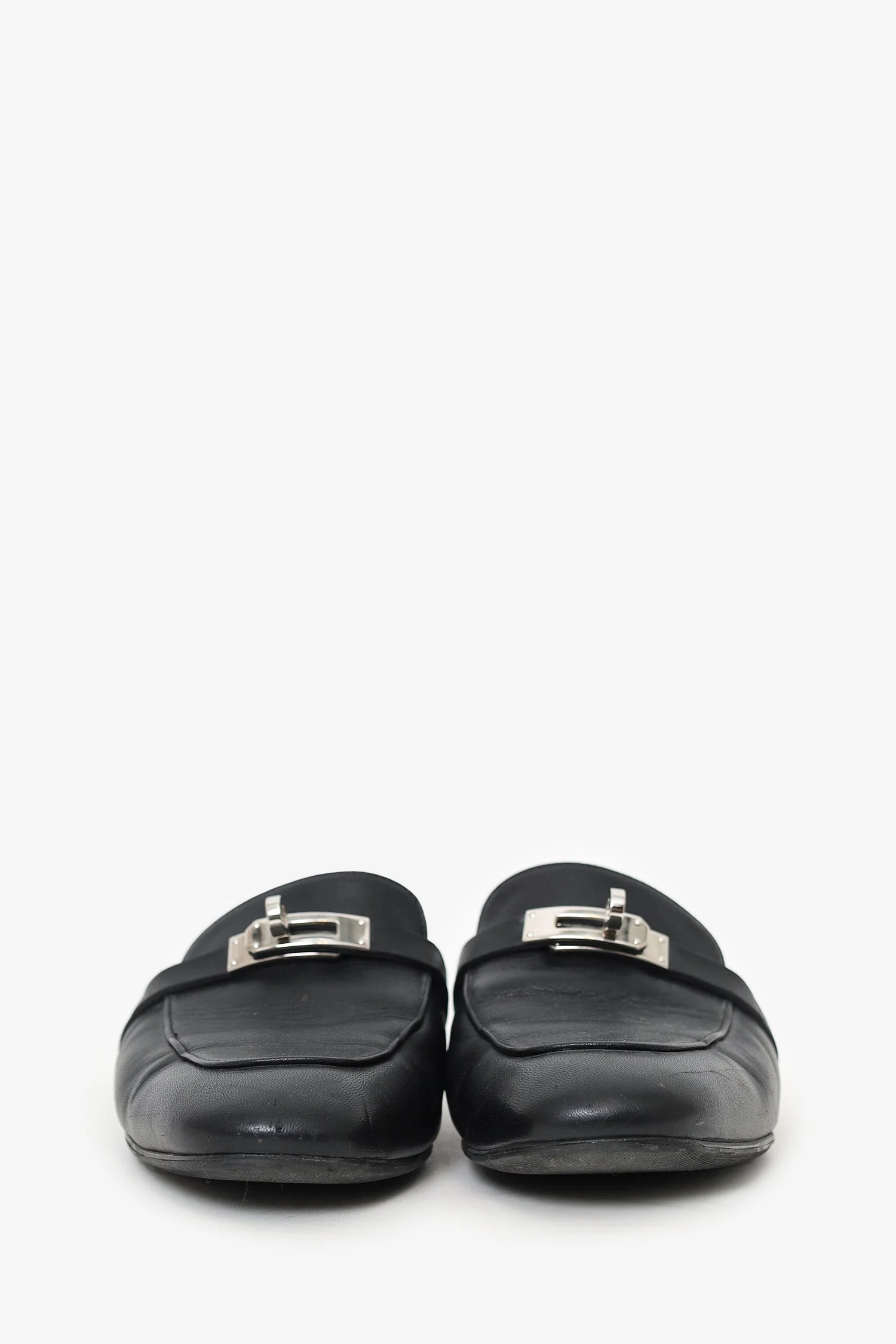 Hermès Black Leather OZ Kelly Mules Size 40 - Image 3