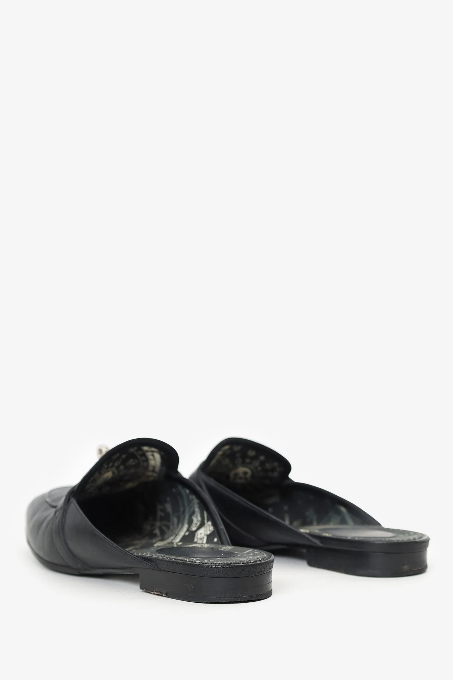 Hermès Black Leather OZ Kelly Mules Size 40 - Image 4