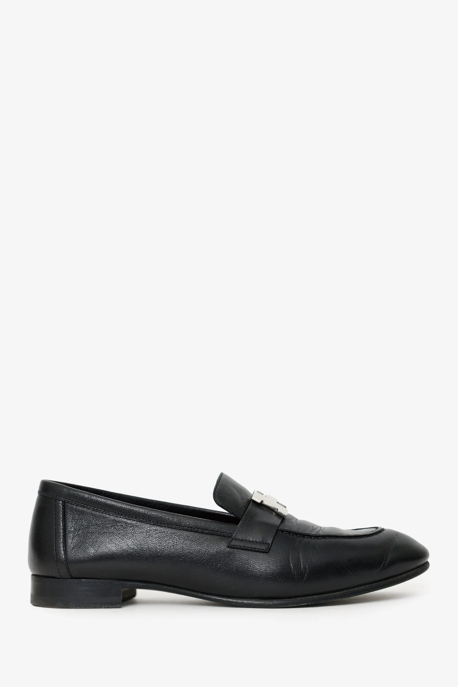 Hermès Black Leather Paris Loafer Size 37