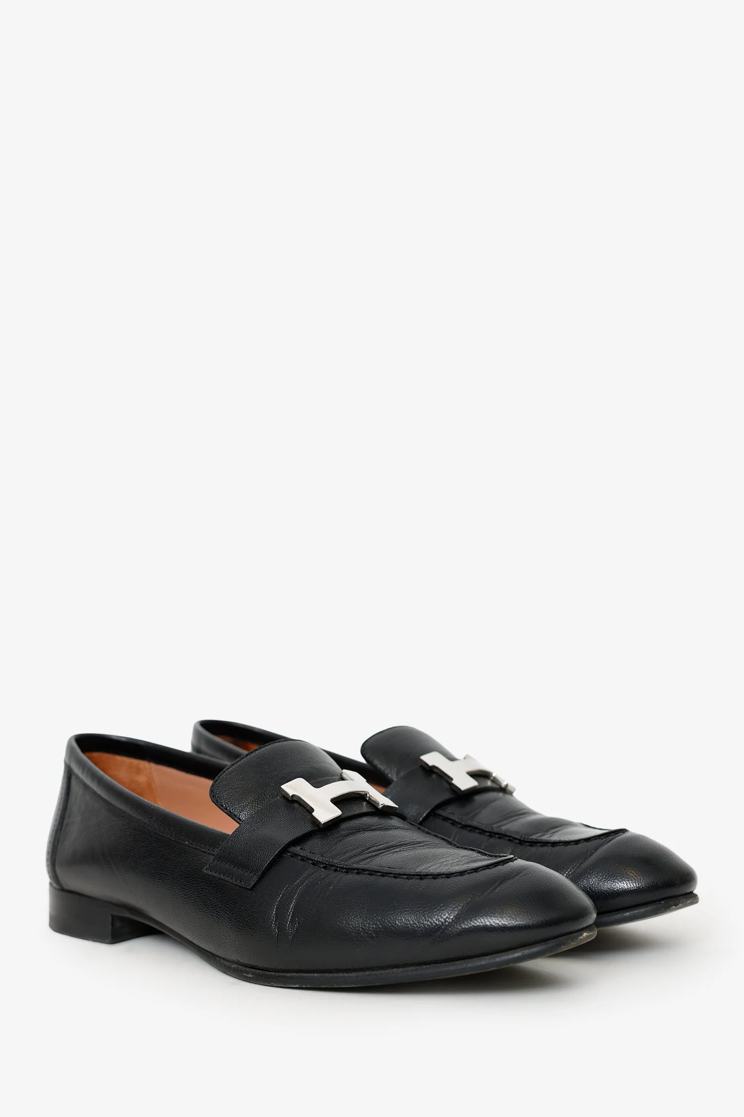 Hermès Black Leather Paris Loafer Size 37 - Image 2