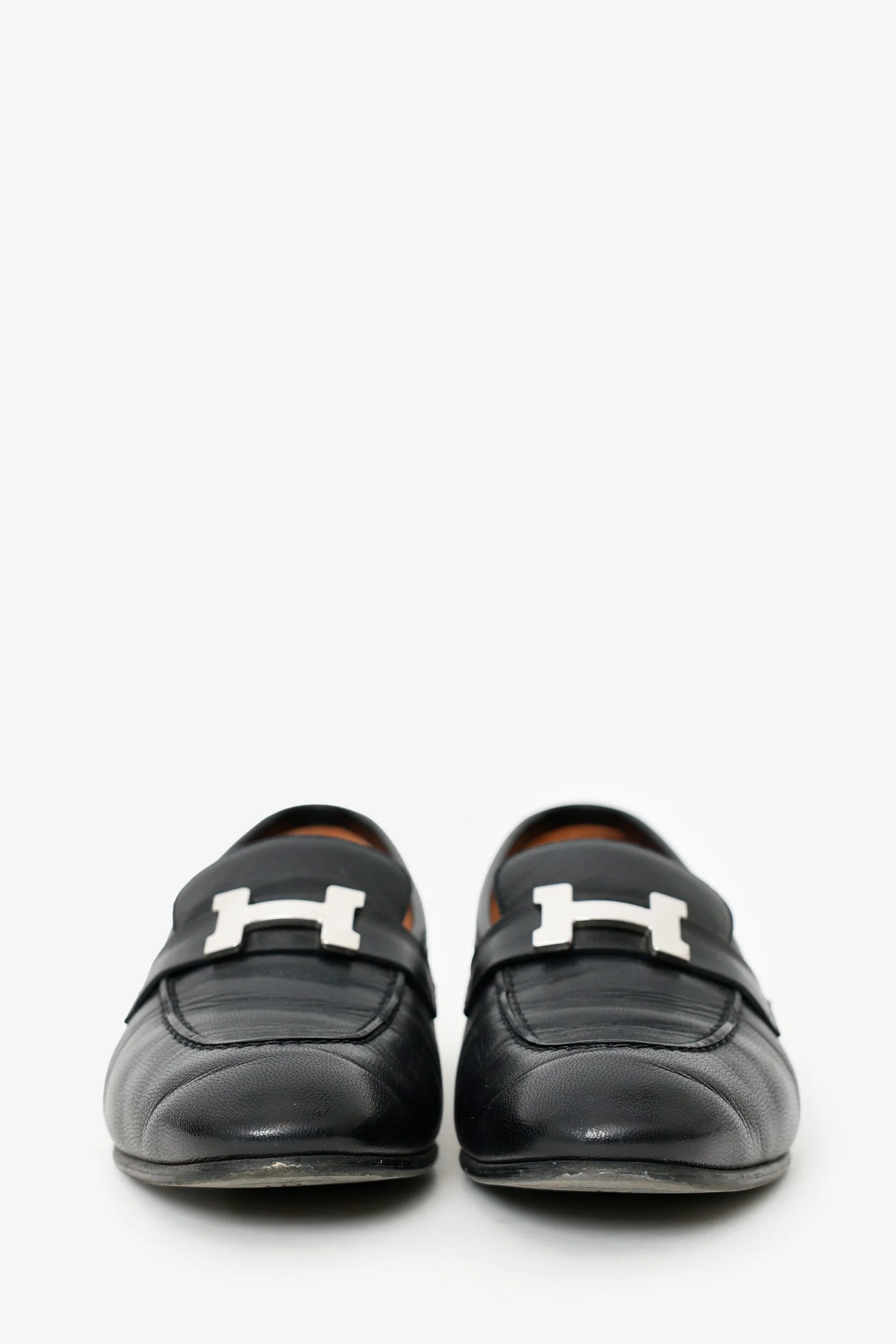 Hermès Black Leather Paris Loafer Size 37 - Image 3