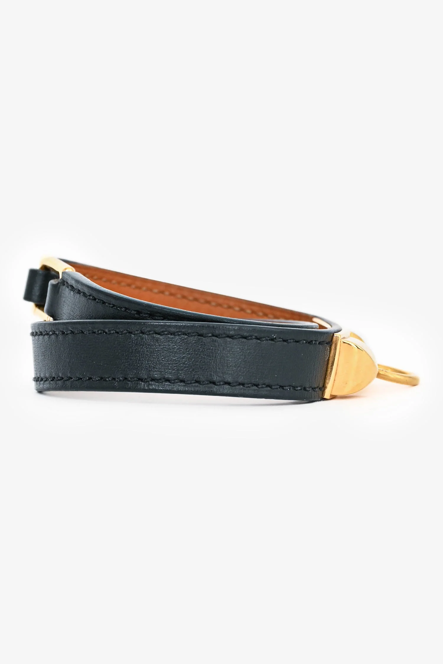 Hermès Black Leather 'Rivale' Double Tour Bracelet - Image 4