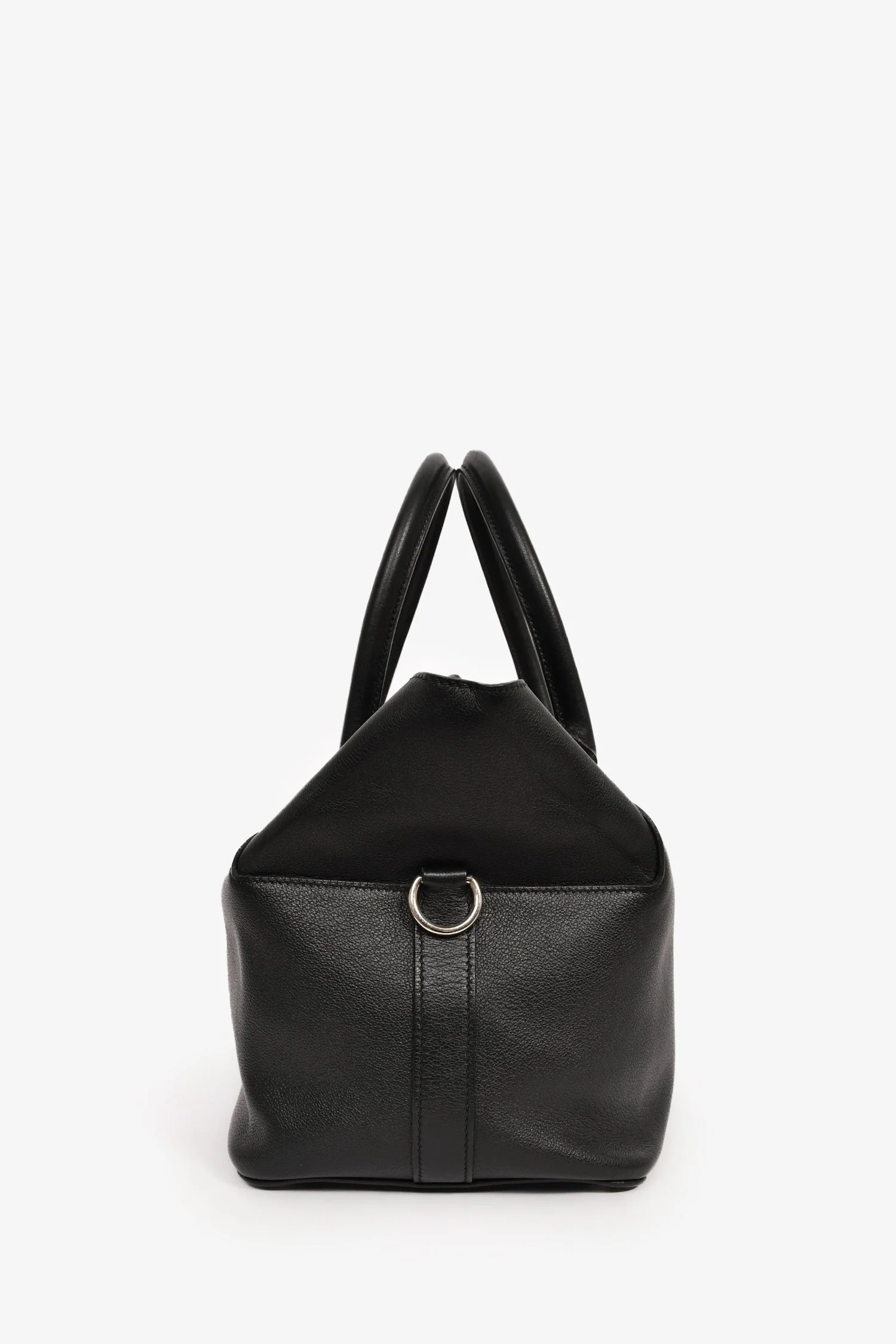 Hermès Black Leather Tool Box 26 Top Handle with Strap - Image 3