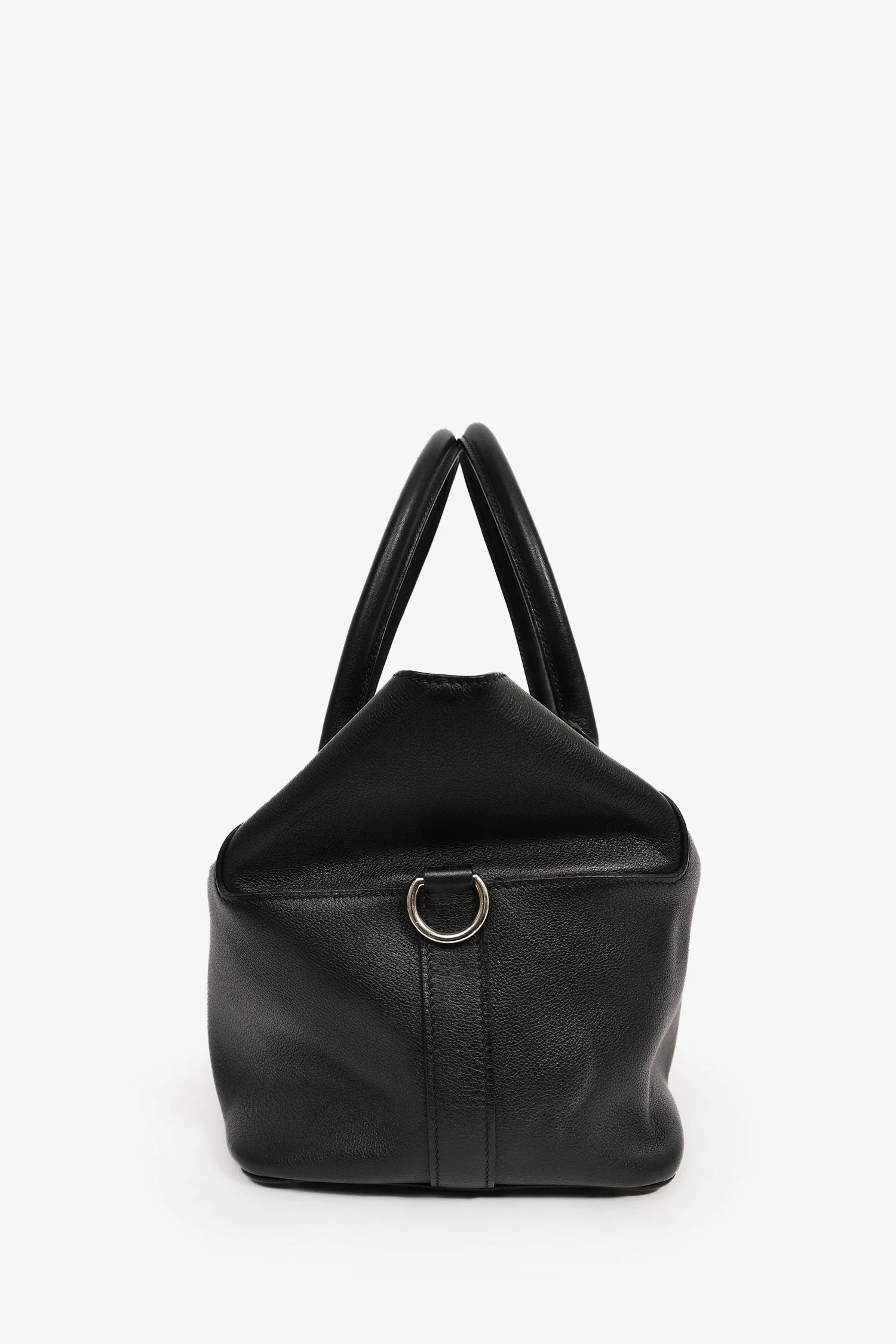Hermès Black Leather Tool Box 26 Top Handle with Strap - Image 4