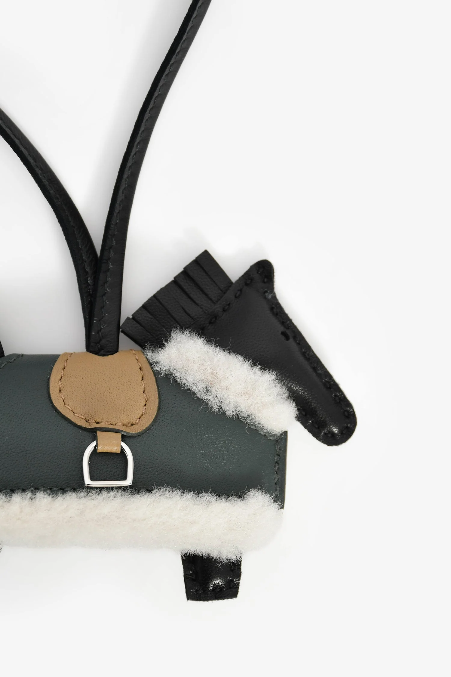 Hermès Black/Multicolour Milo Lambskin Rodeo Robeo Plush PM Charm - Image 2