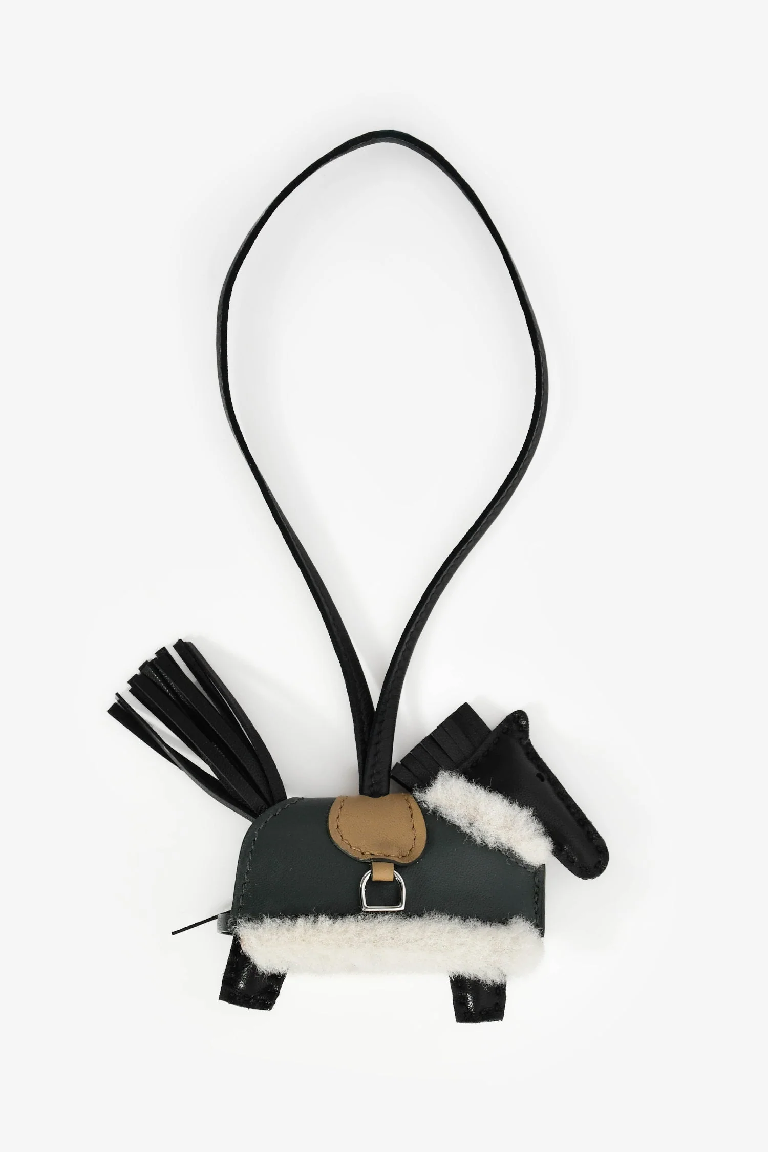 Hermès Black/Multicolour Milo Lambskin Rodeo Robeo Plush PM Charm - Image 3
