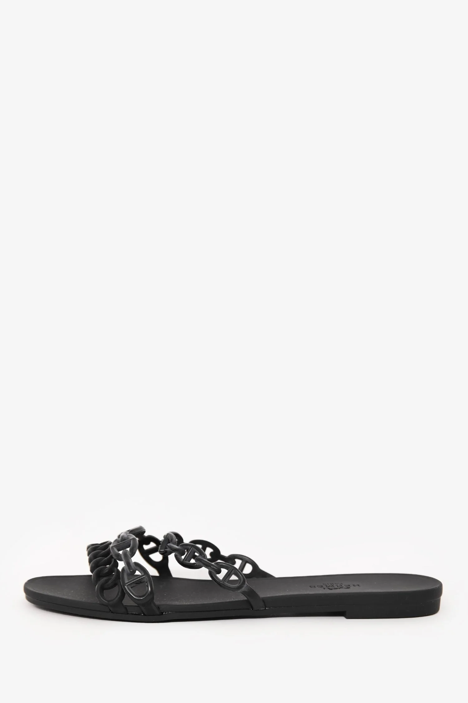 Hermès Black Rubber Chaine d'Ancre Sandals Size 37 - Image 4