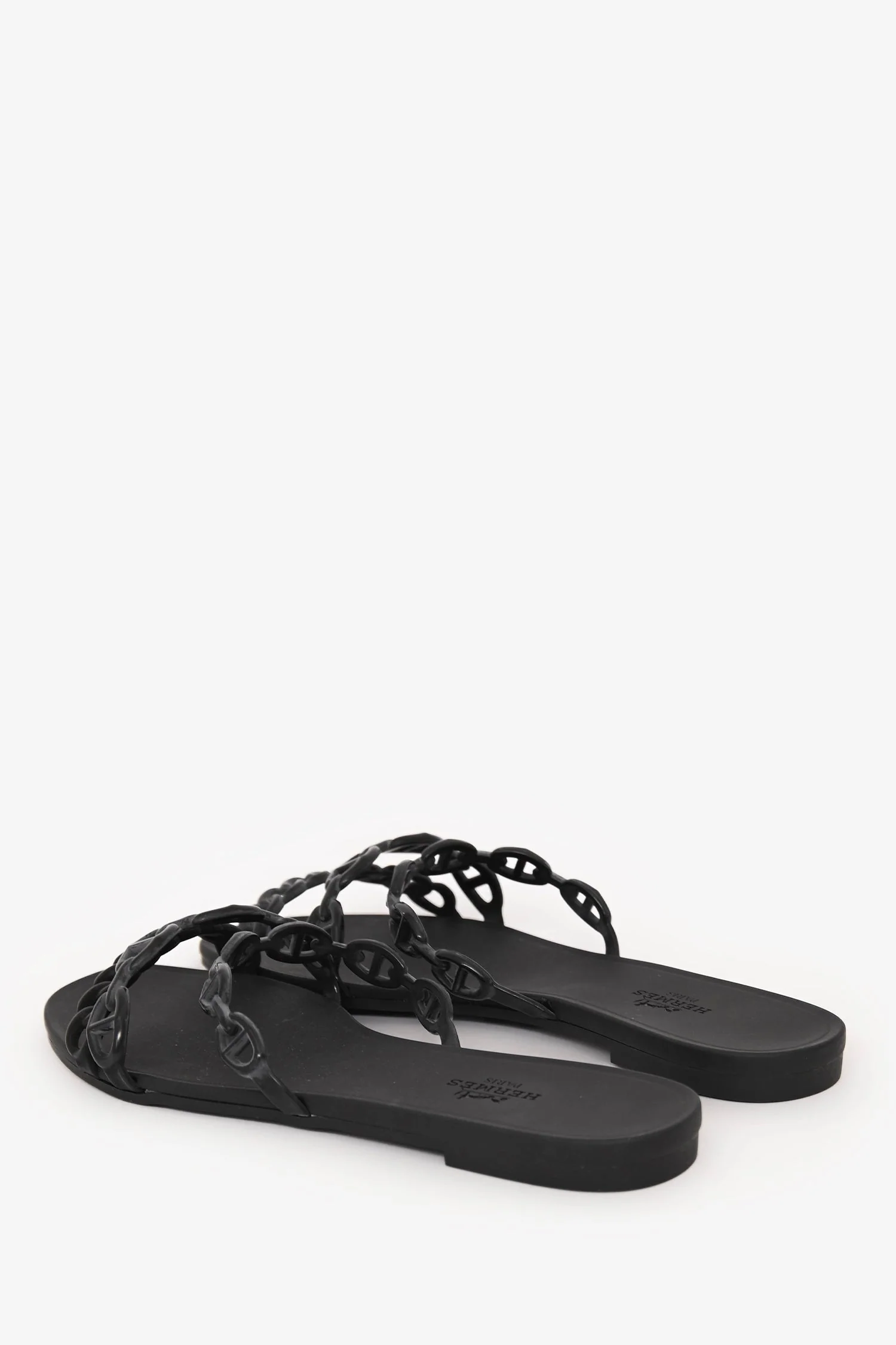Hermès Black Rubber Chaine d'Ancre Sandals Size 37 - Image 5
