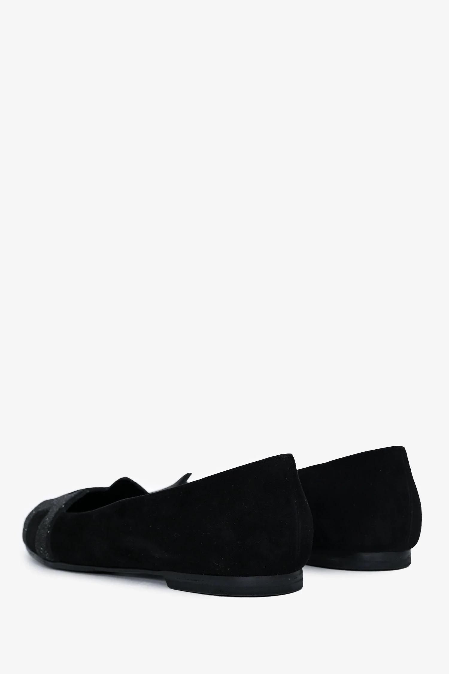 Hermes Black Suede Leather Crystal Embellished H Logo Nice Flats Size 40 - Image 4