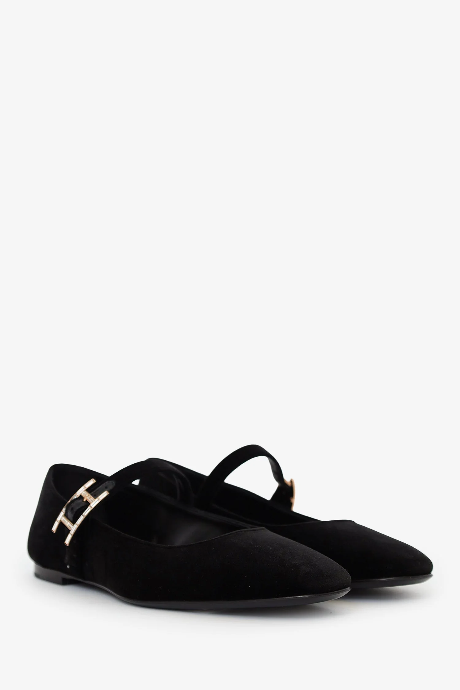 Hermès Black Velvet Jane Ballet Flat Size 37.5 - Image 2
