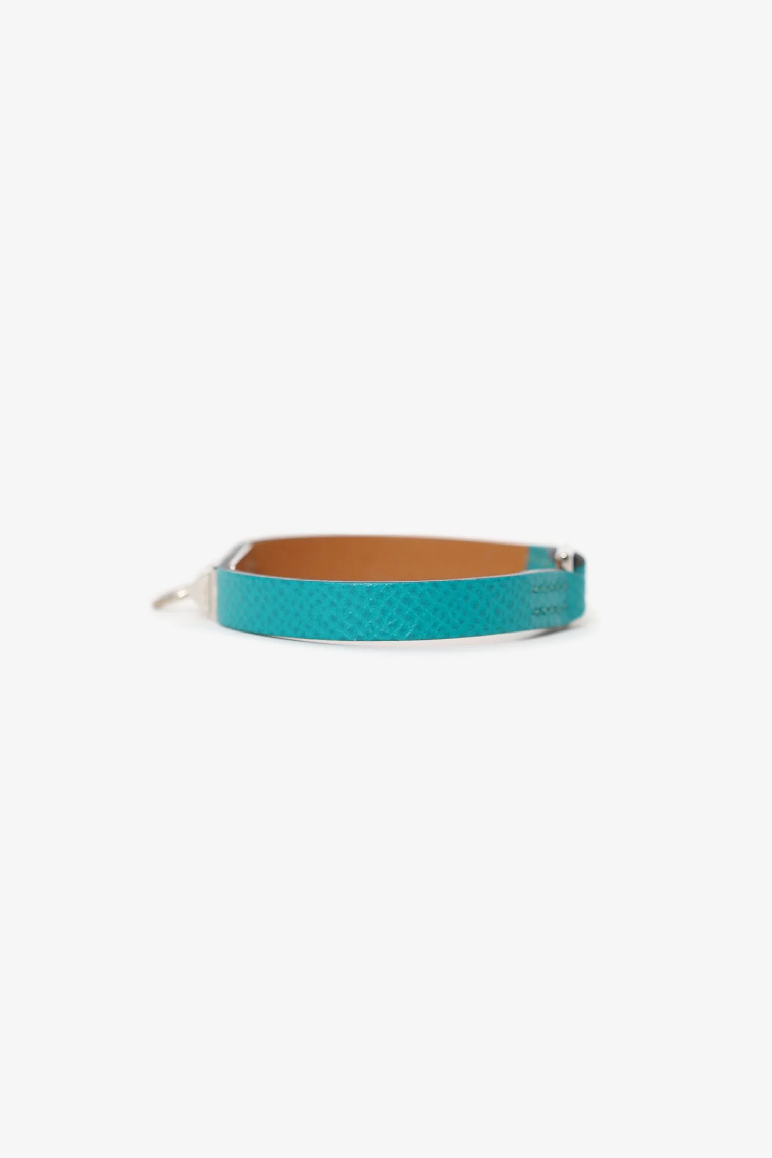 Hermès Blue Leather Rivale Mini Bracelet - Image 2