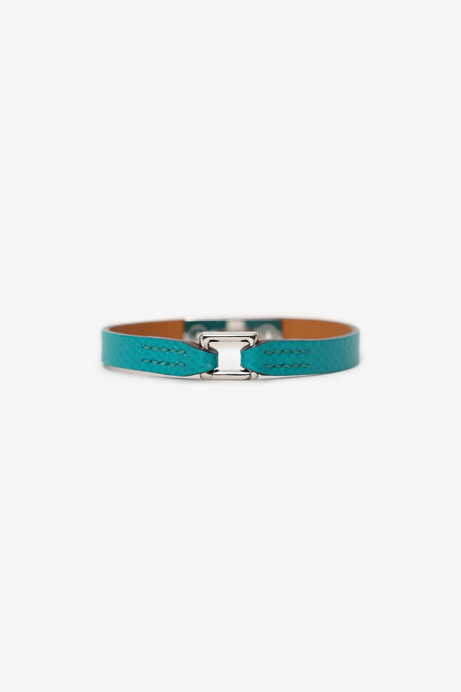 Hermès Blue Leather Rivale Mini Bracelet - Image 3