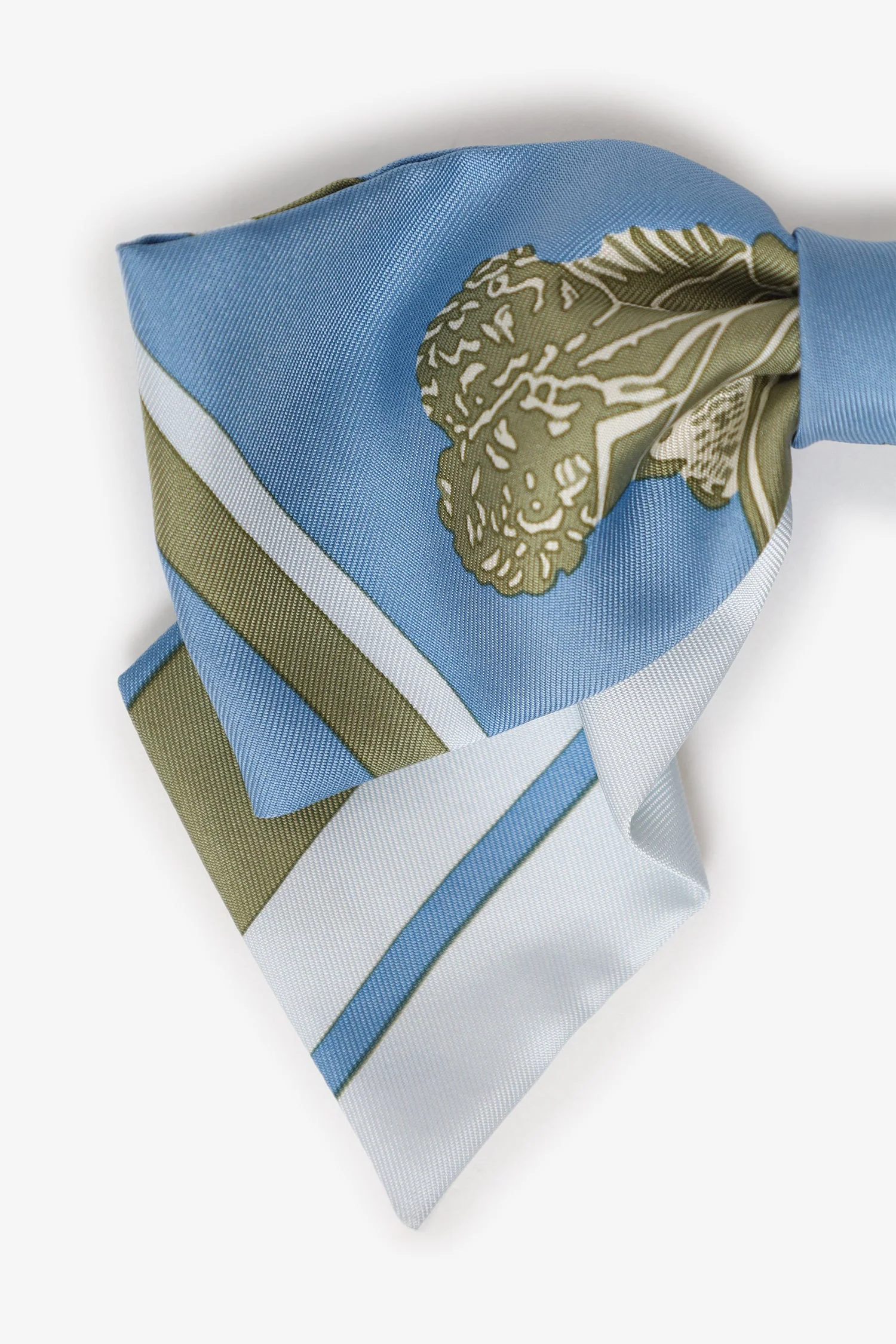 Hermès Blue Silk Cyclades Ex-Libris Grenelle Hair Clip - Image 2