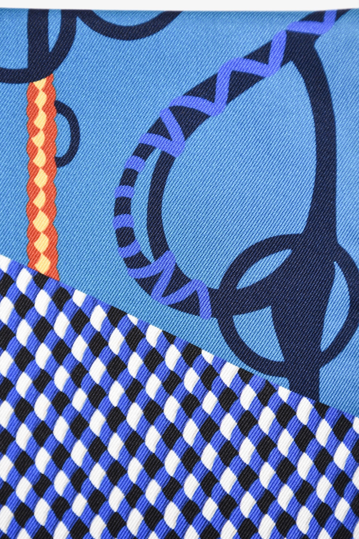 Hermès Blue Silk Maxi Twilly - Image 3