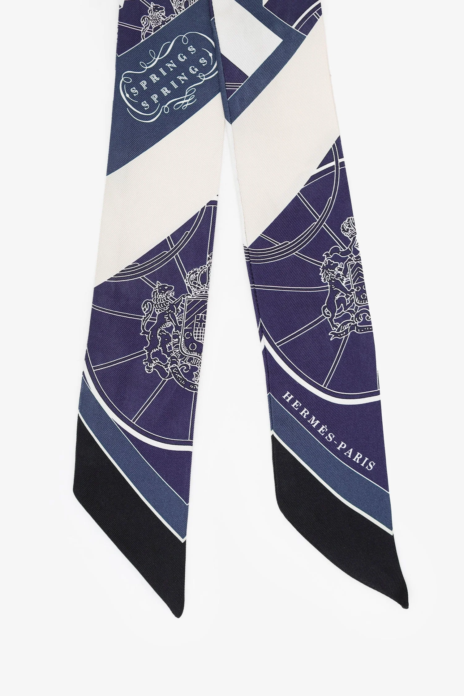 Hermès Blue/White 'Space Derby' Twilly - Image 2