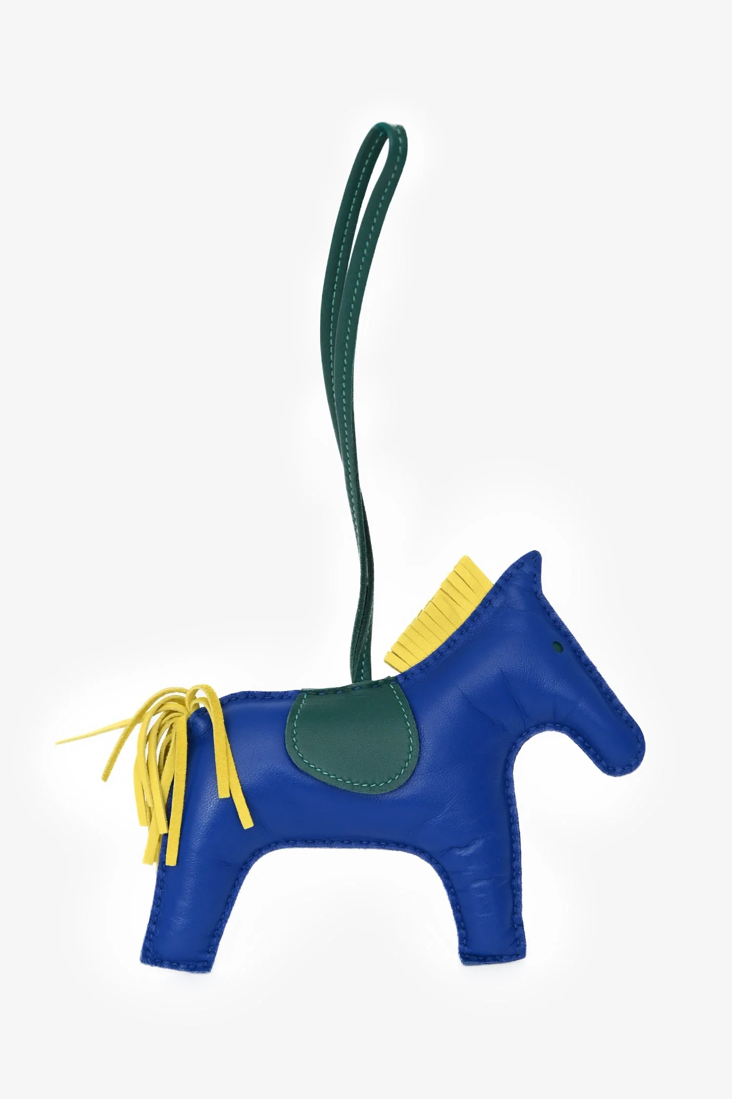 Hermés Blue/Yellow/Green Tricolour Milo Leather Rodeo GM Charm - Image 3