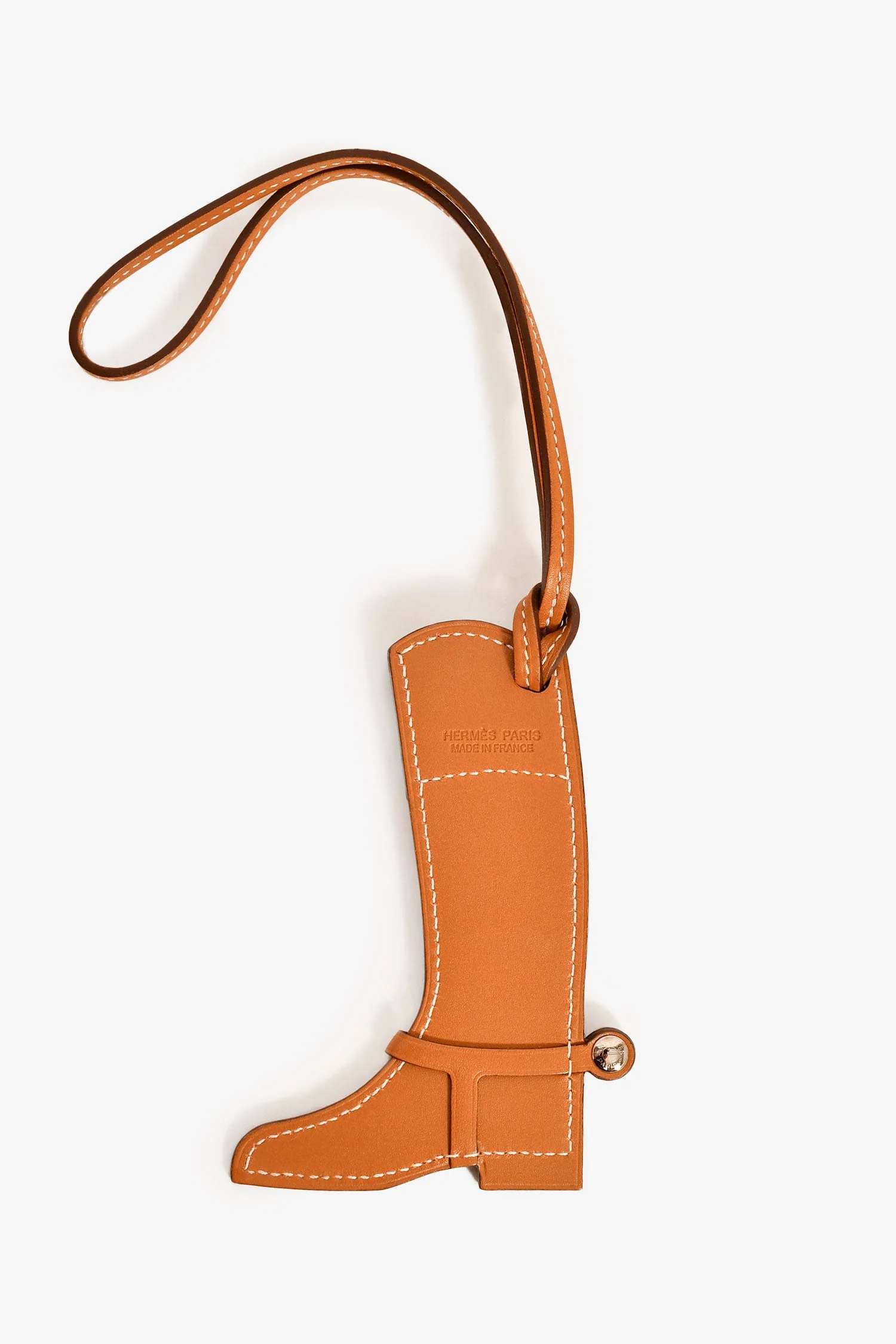 Hermès Brown Leather Paddock Boot Bag Charm - Image 3