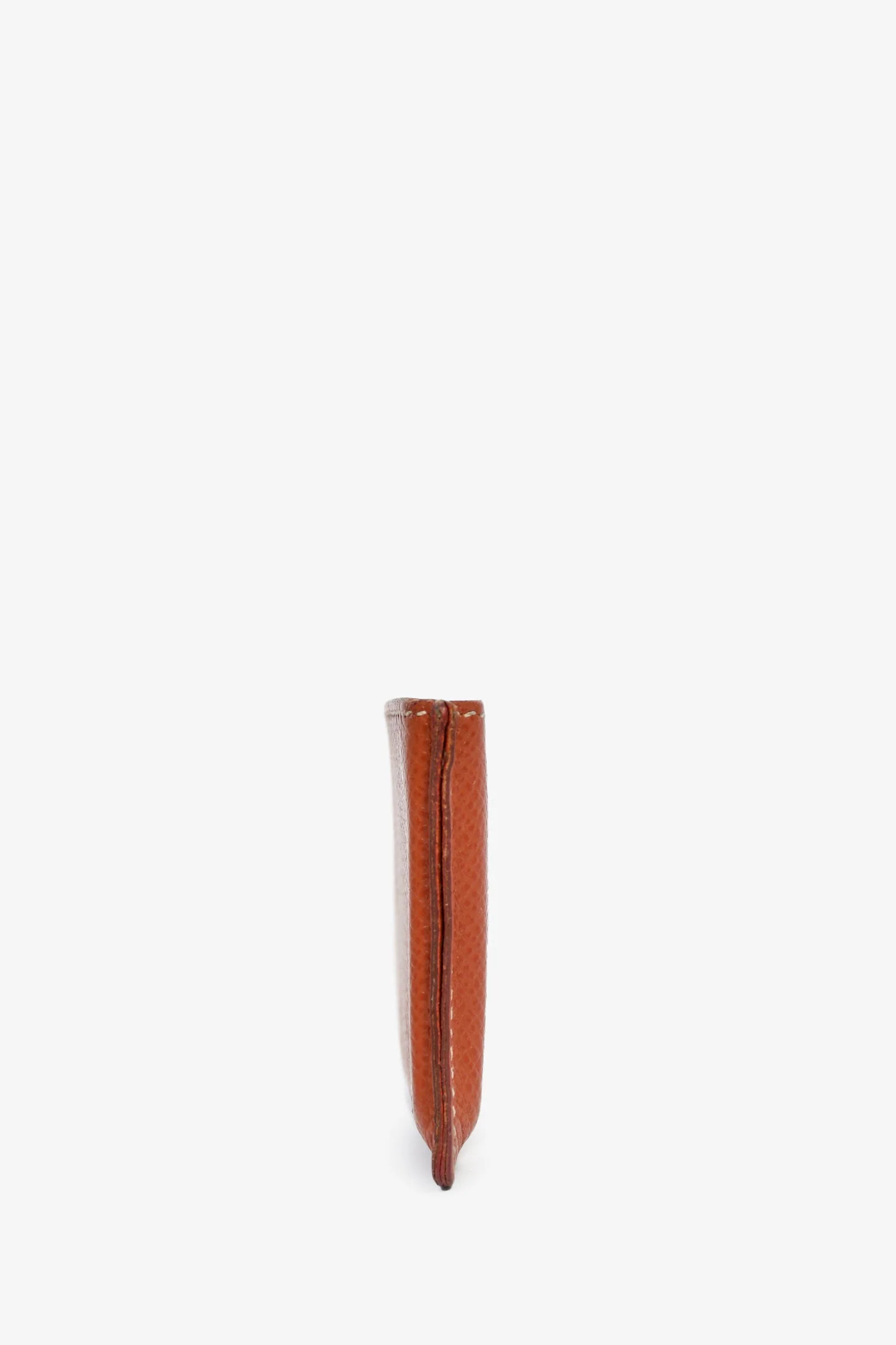 Hermes Brown Leather Single Card Holder - Image 4