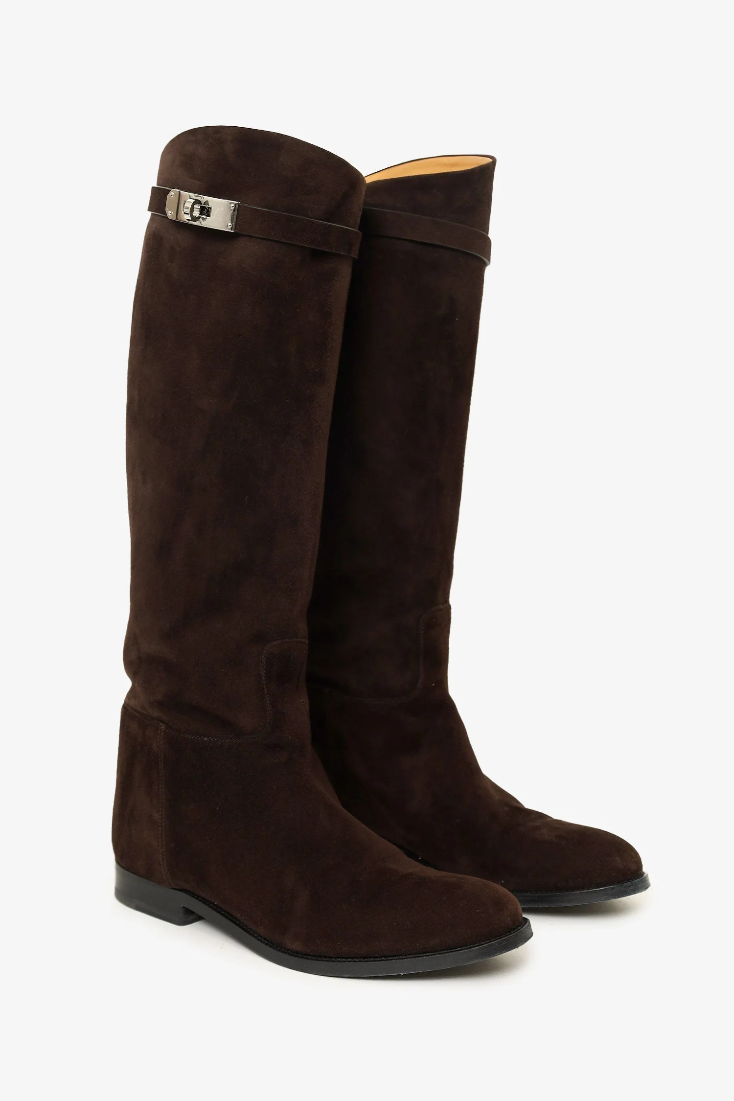 Hermes Brown Suede 'Jumping' Riding Boots Size 39 - Image 2