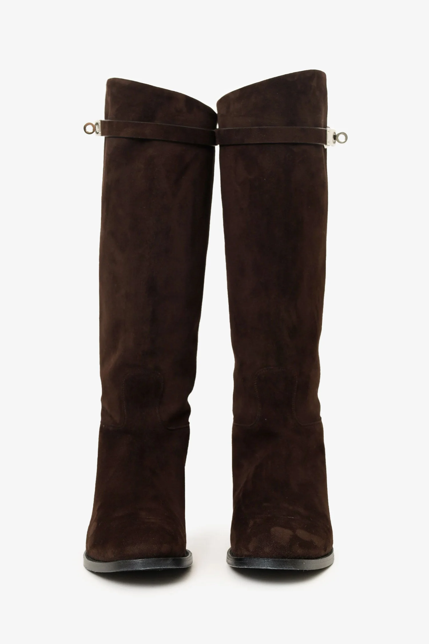 Hermes Brown Suede 'Jumping' Riding Boots Size 39 - Image 3