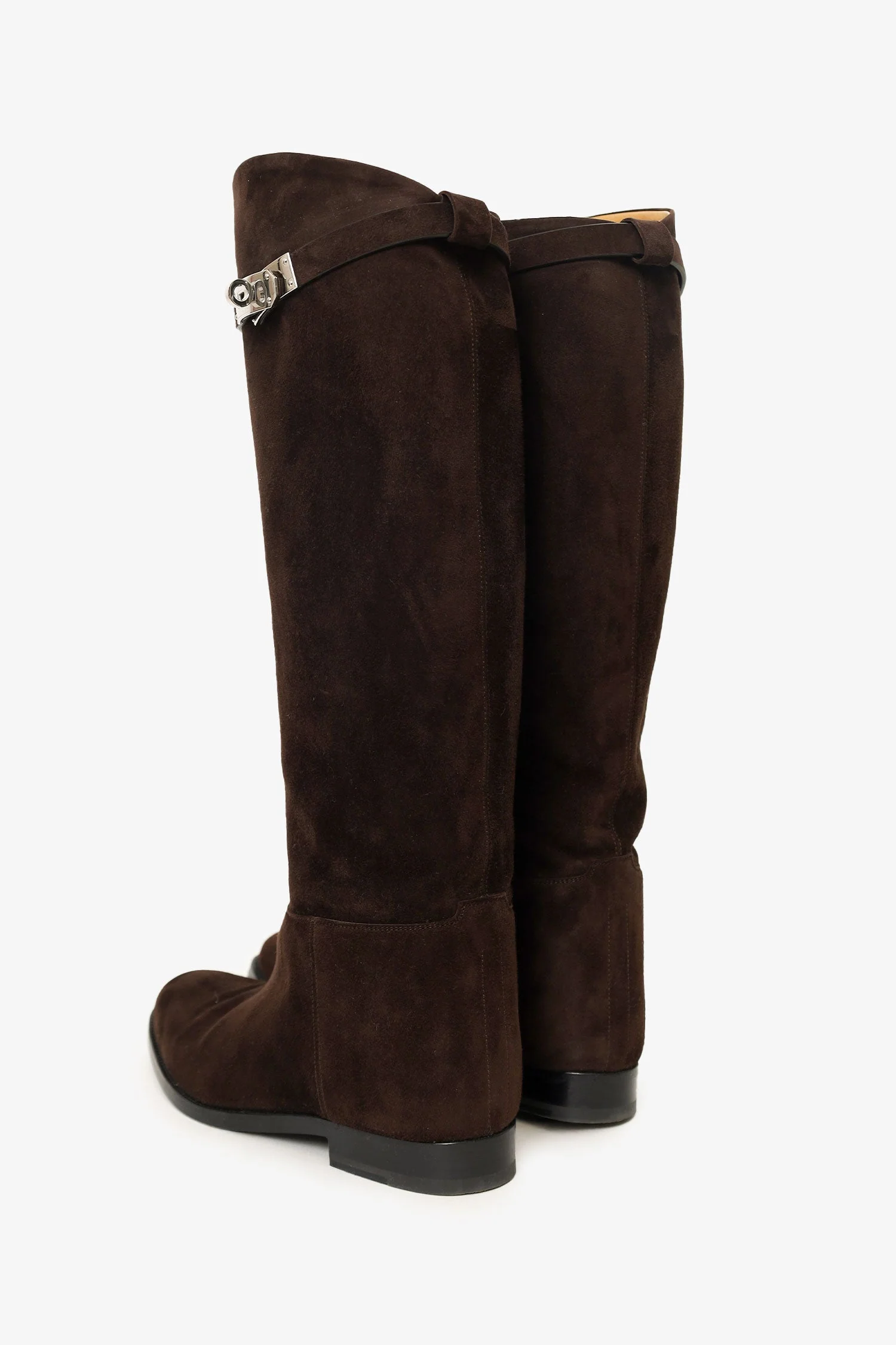 Hermes Brown Suede 'Jumping' Riding Boots Size 39 - Image 4