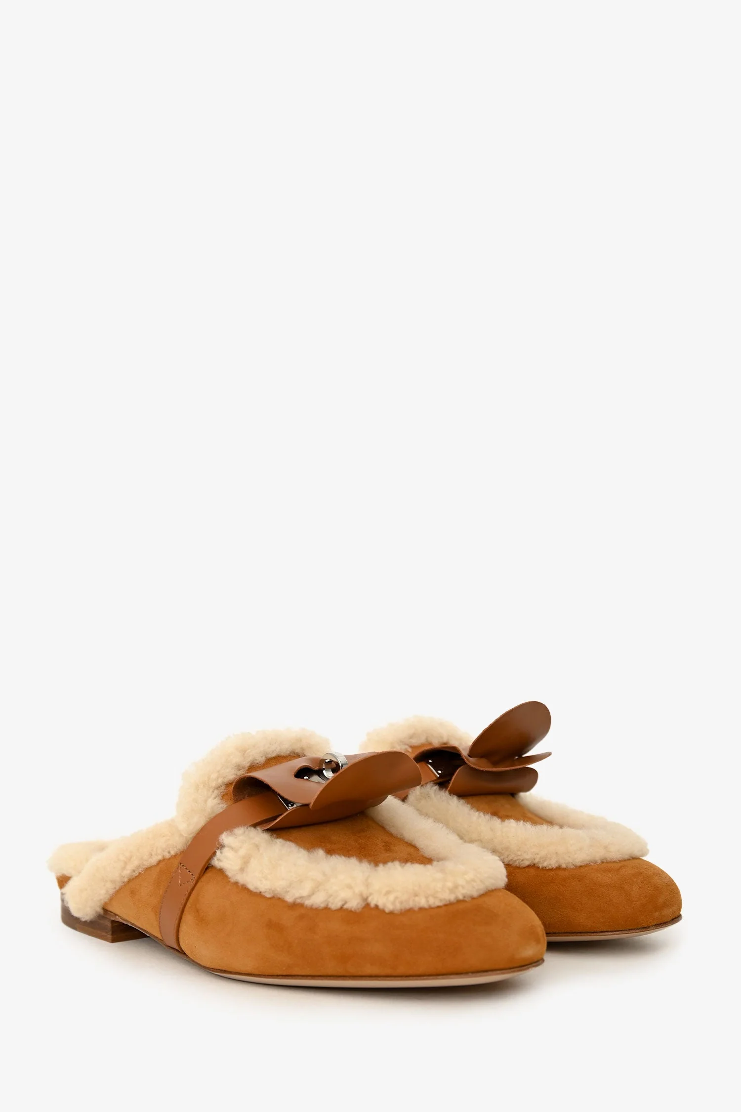 Hermès Brown Suede/Shearling 'Oz' Mule Size 35 - Image 2