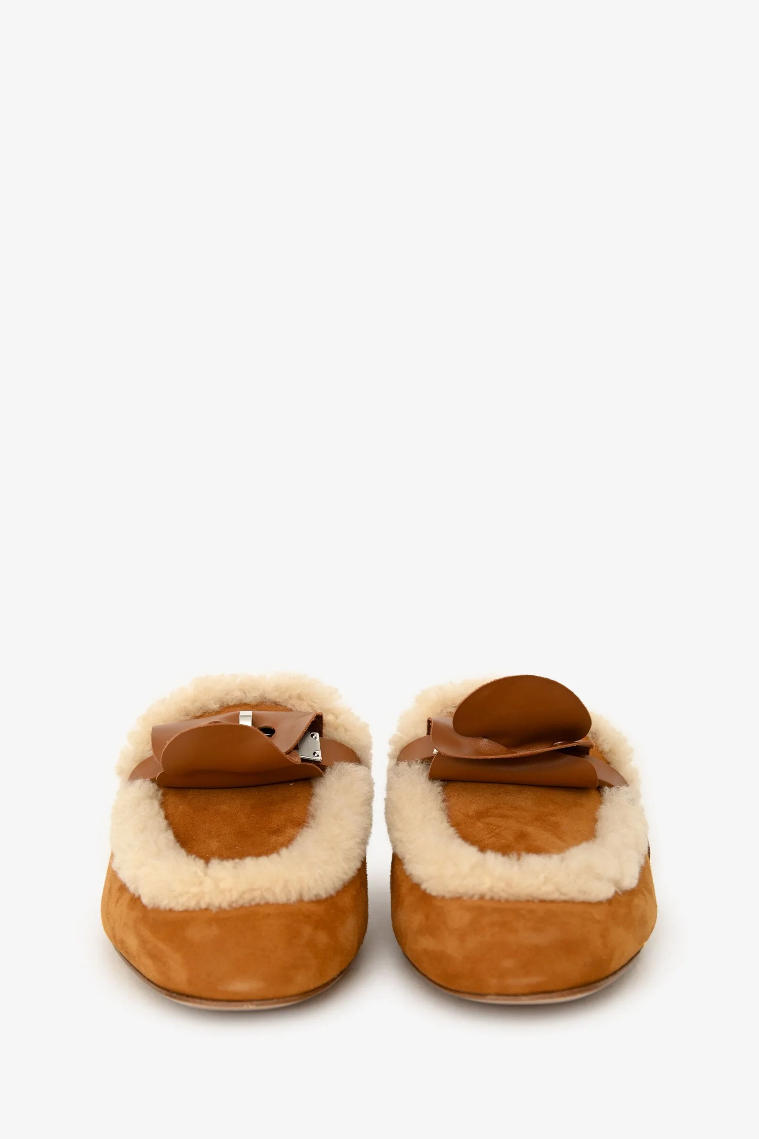 Hermès Brown Suede/Shearling 'Oz' Mule Size 35 - Image 3