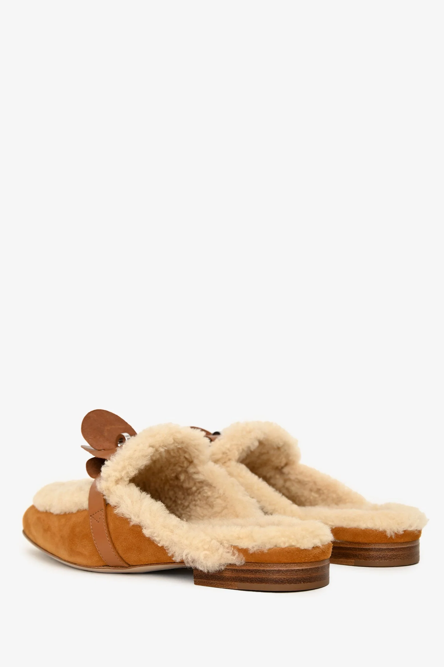 Hermès Brown Suede/Shearling 'Oz' Mule Size 35 - Image 4