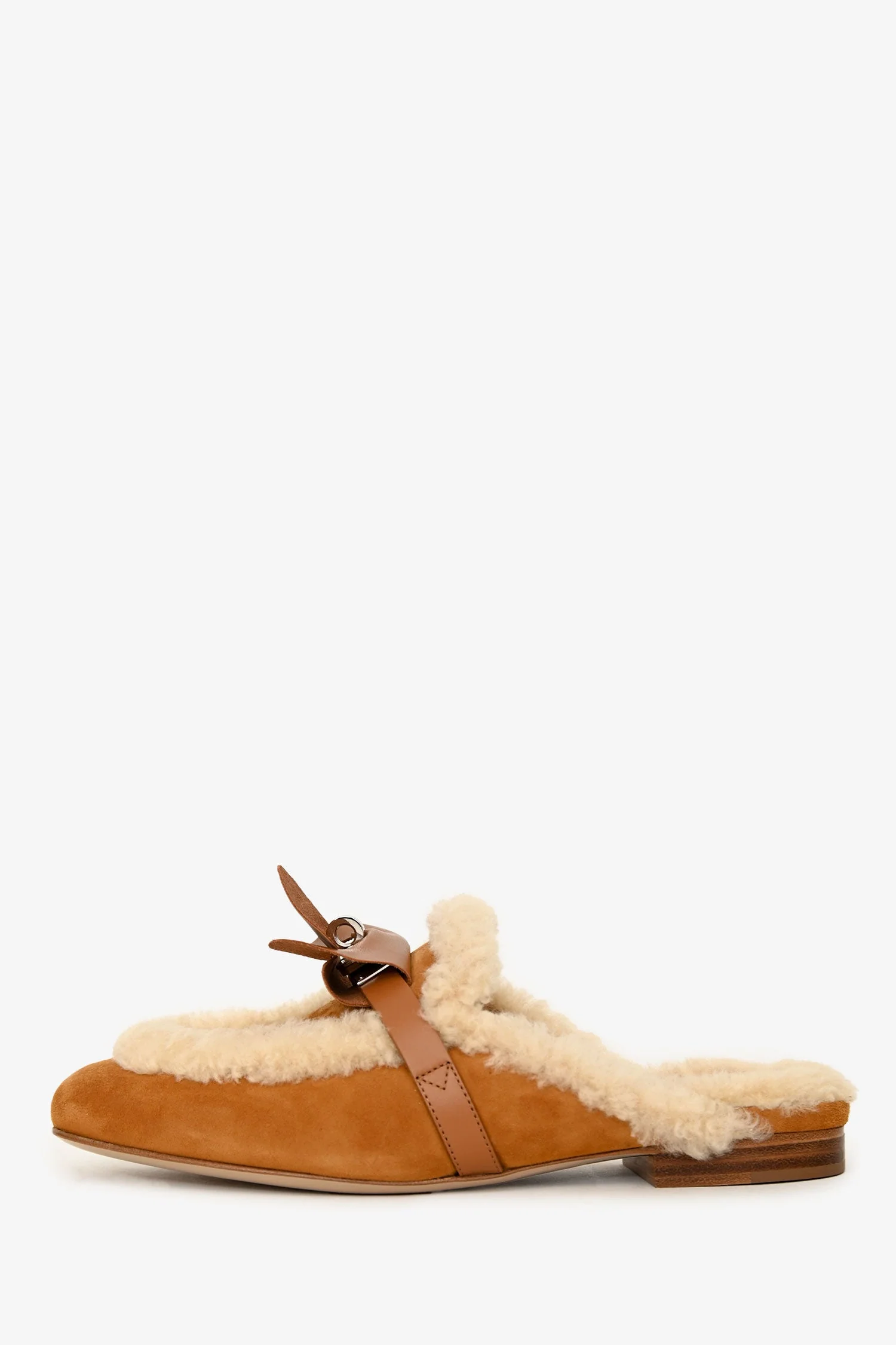 Hermès Brown Suede/Shearling 'Oz' Mule Size 35 - Image 5