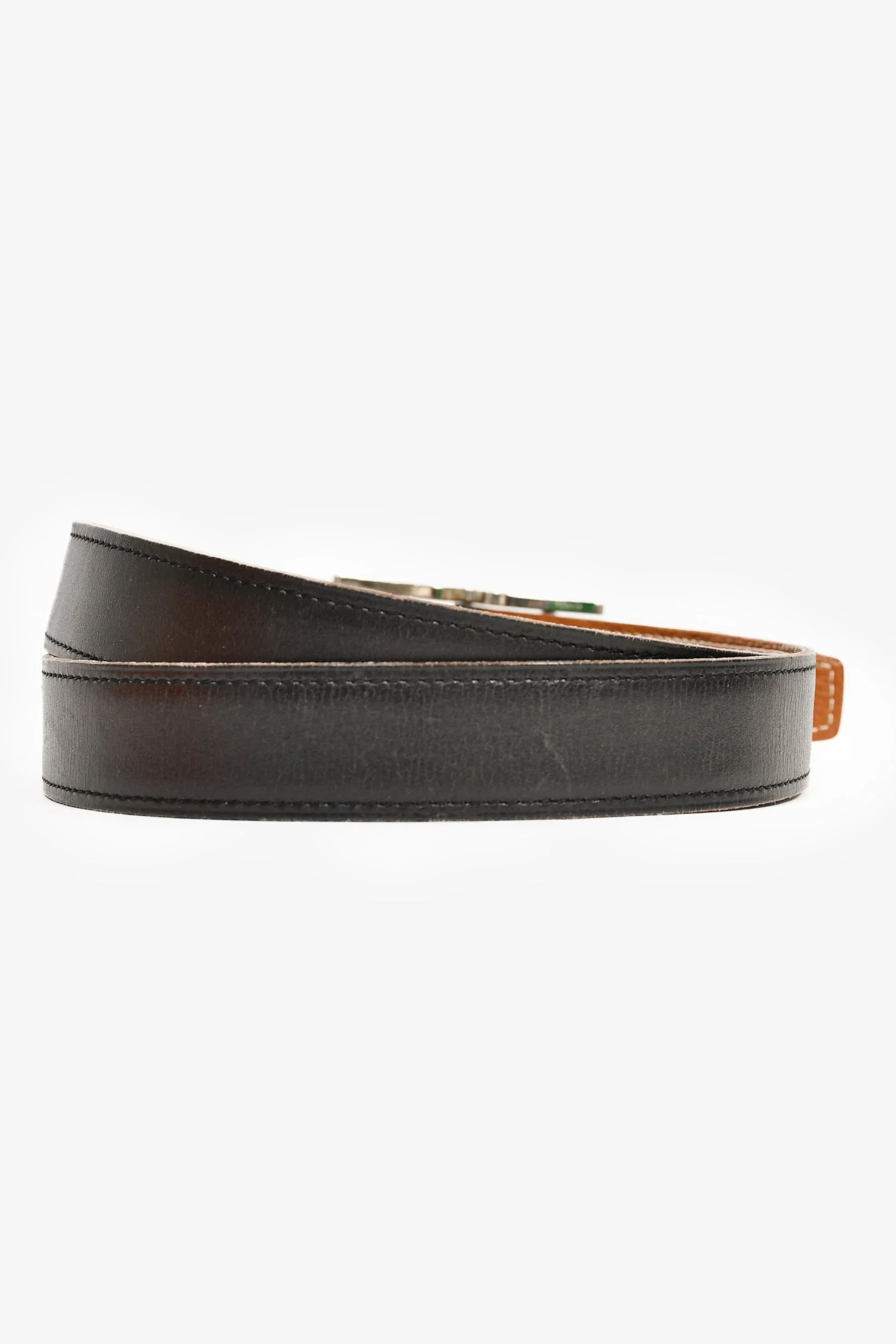 Hermes Brown Taurillon Clemence Leather Belt Size 90 Mens - Image 3