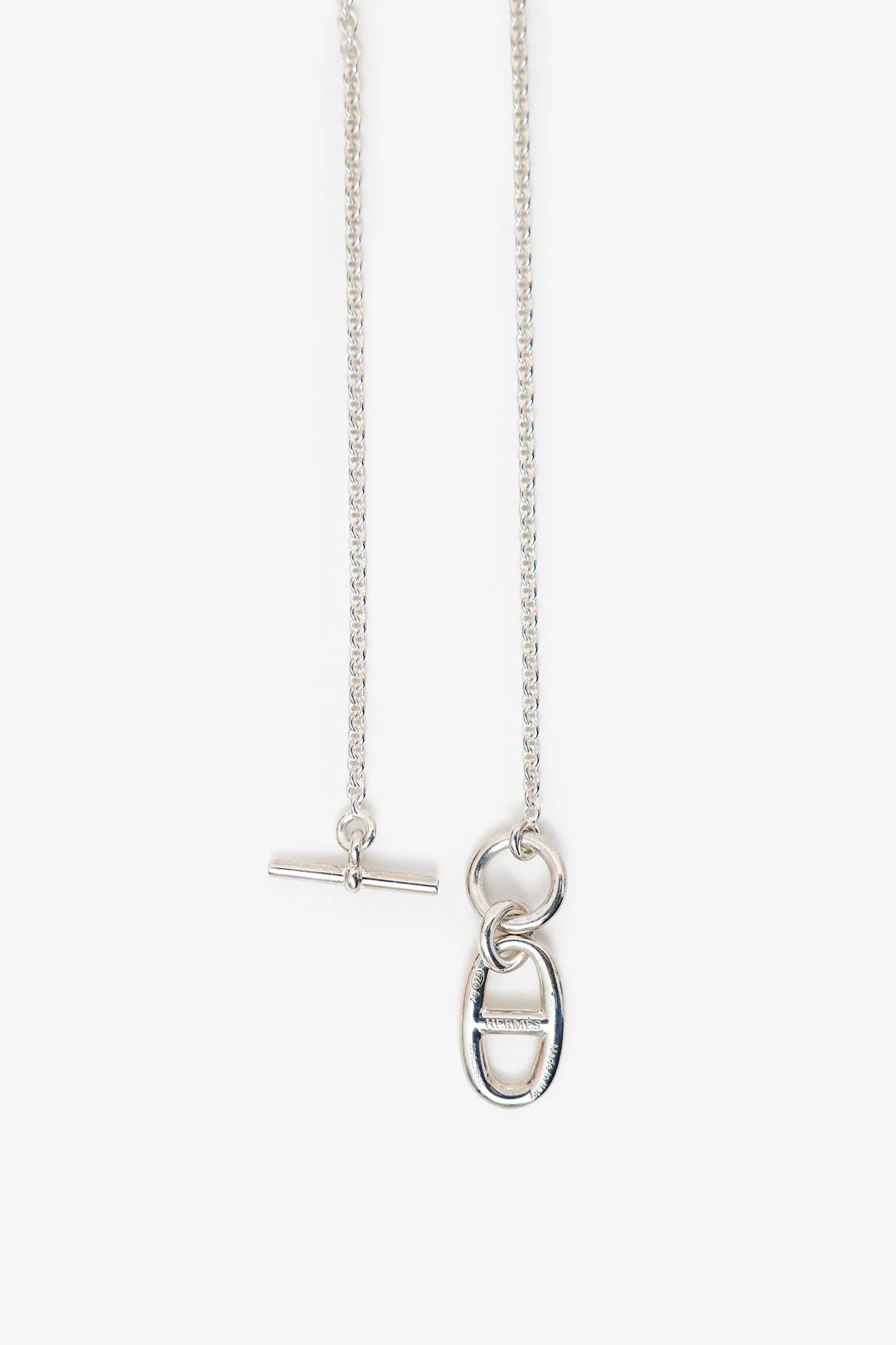 Hermès Chaine D'Ancre Pendant Silver Necklace - Image 3