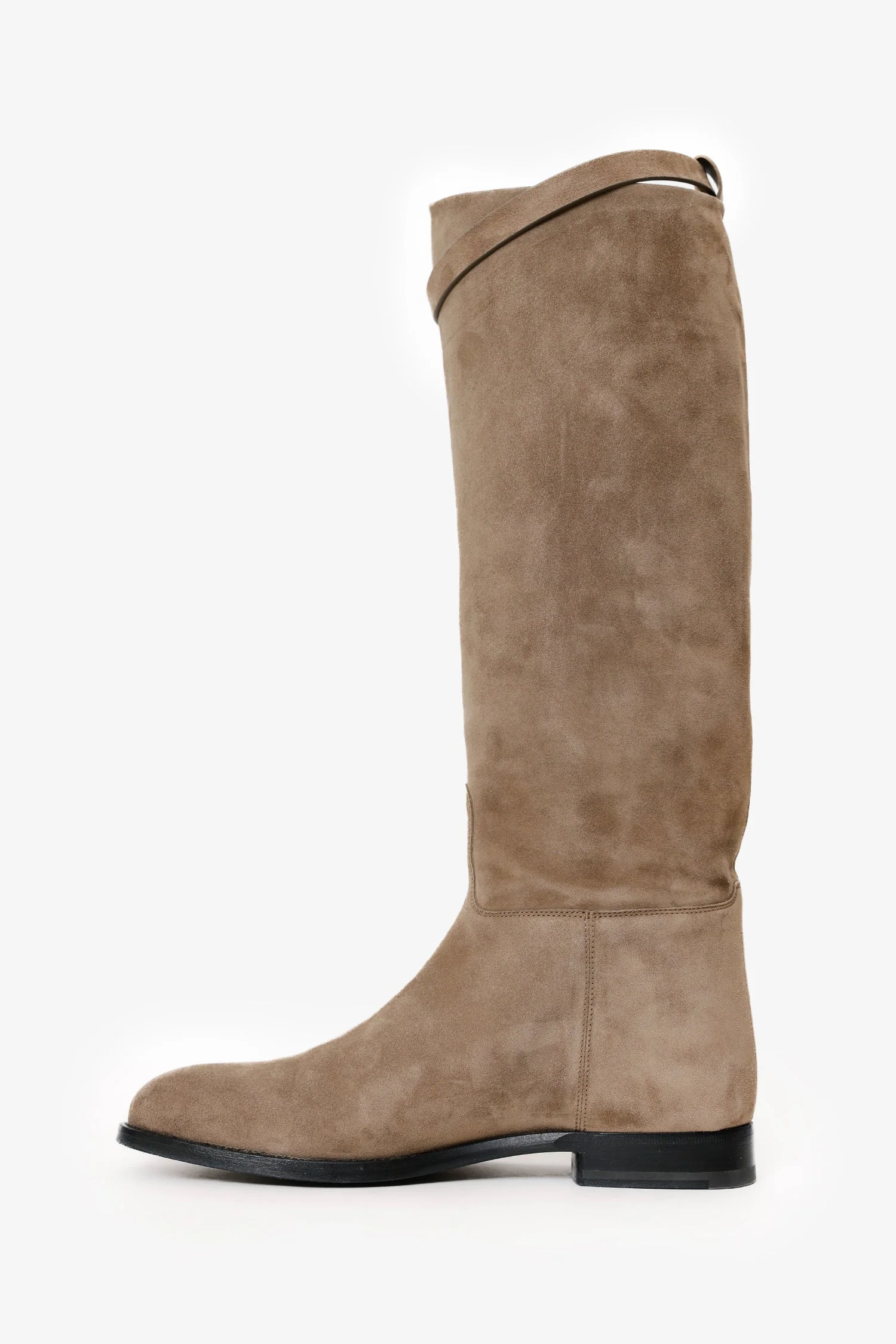 Hermès Etoupe Supple Suede Jumping Boots Size 39 - Image 5