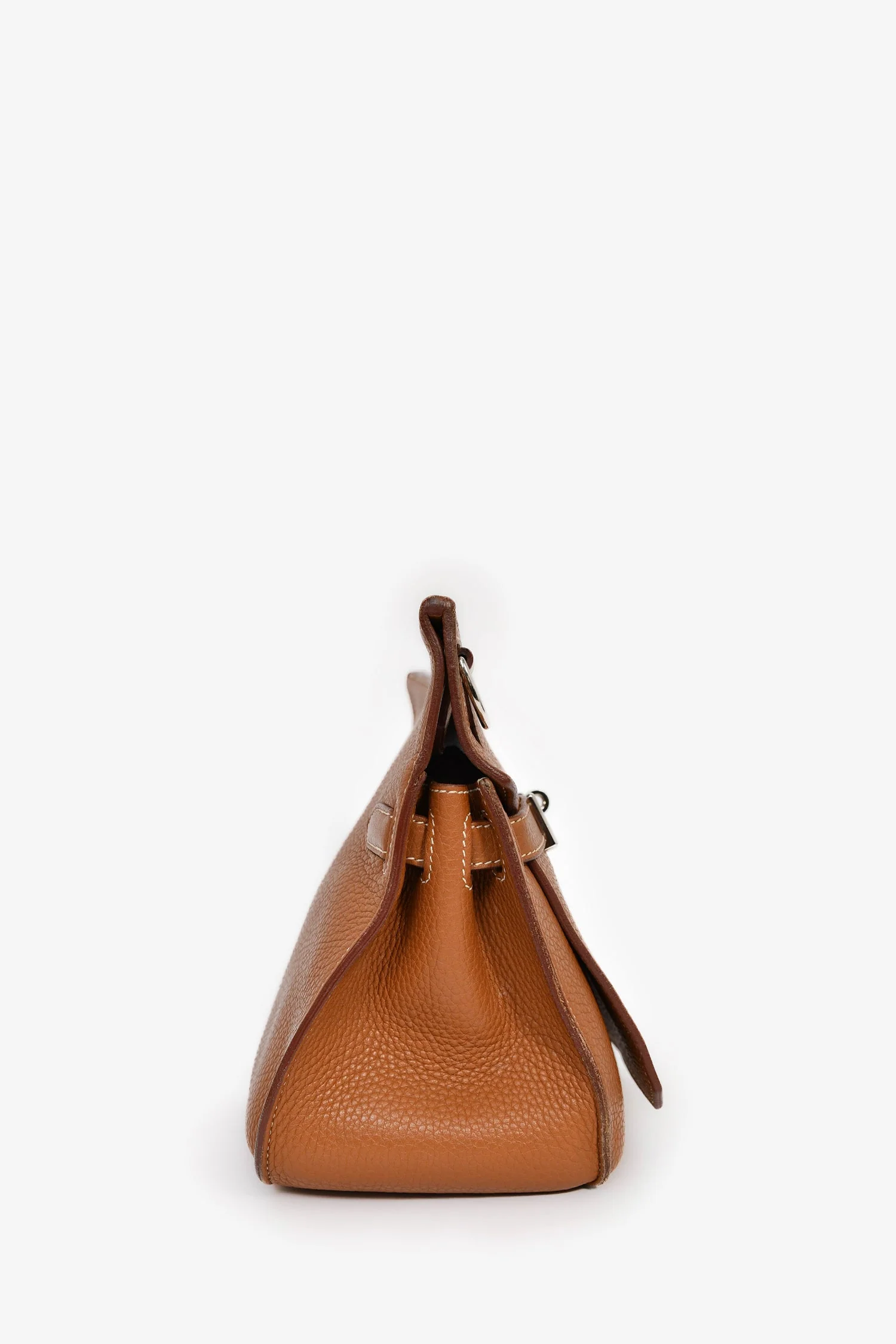Hermès Gold Clemence Leather Jypsiere 28 Bag - Image 3