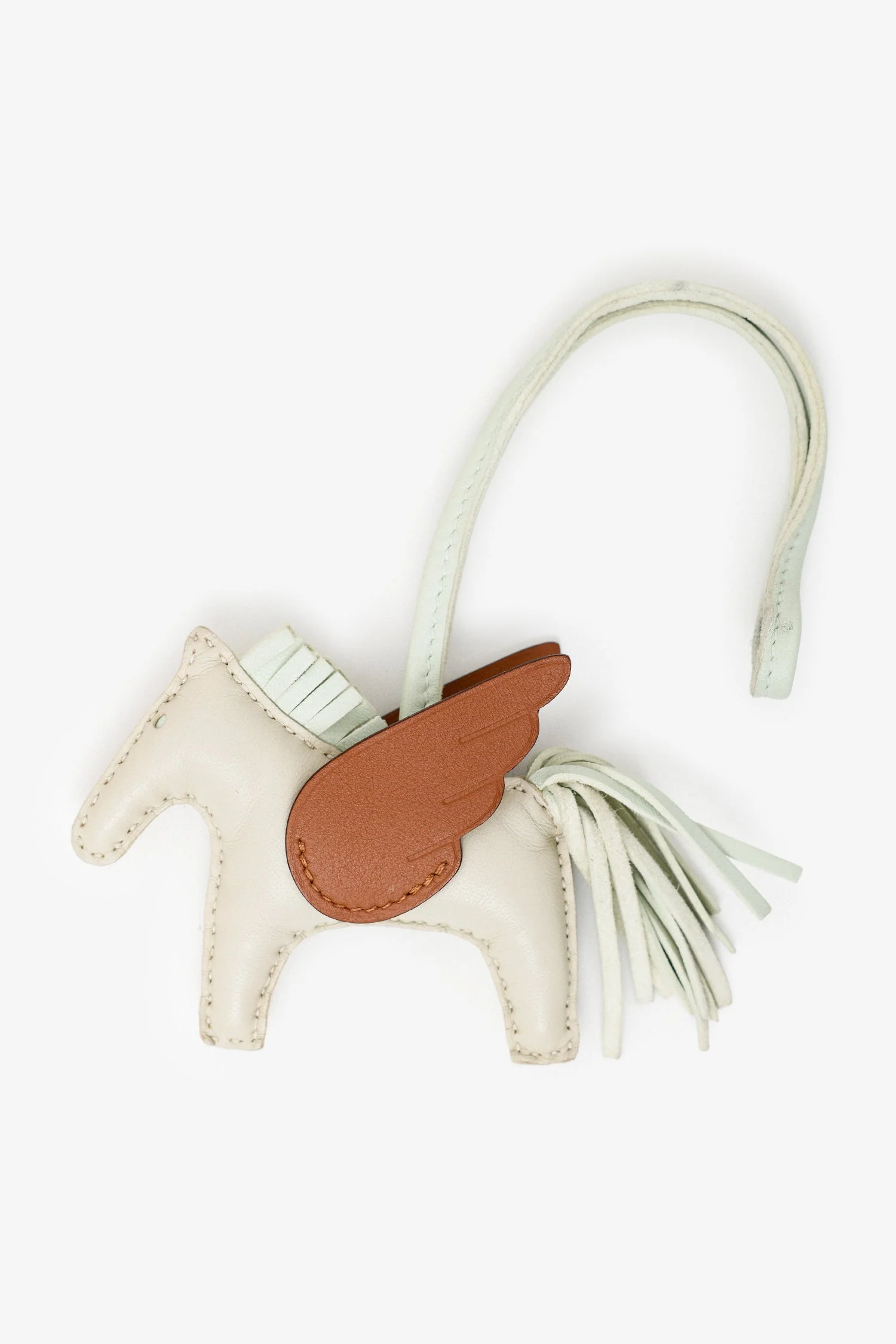Hermès Gold/Cream Leather Rodeo Pegase PM Bag Charm - Image 2